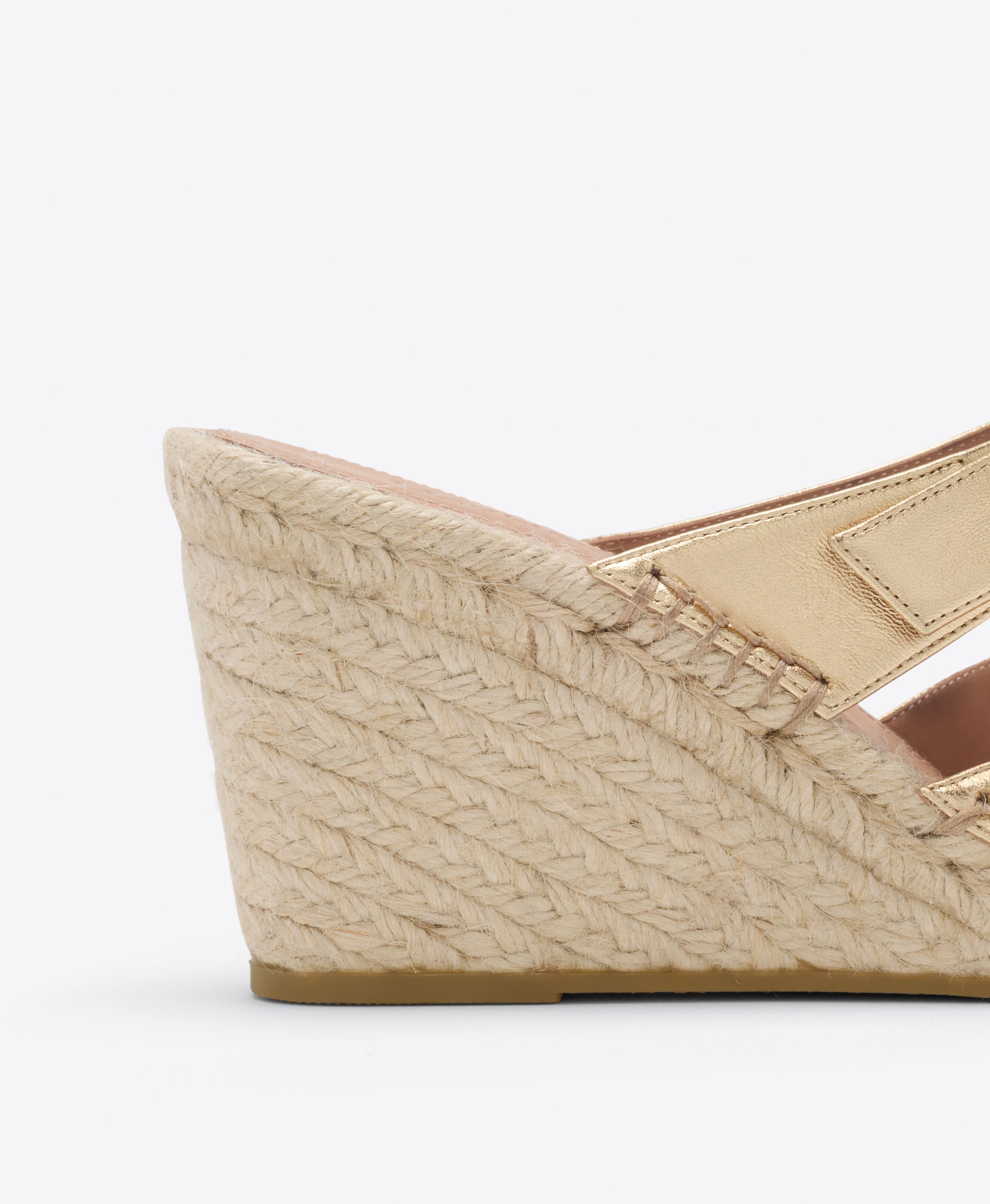 Farah 70 Gold Metallic Leather Wedge Mules Malone Souliers