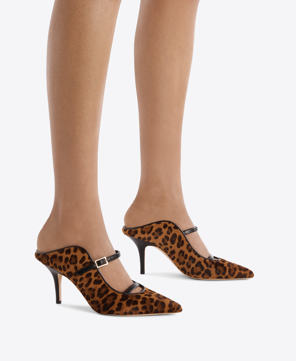 Gala 70 Leopard Hair Mules Malone Souliers