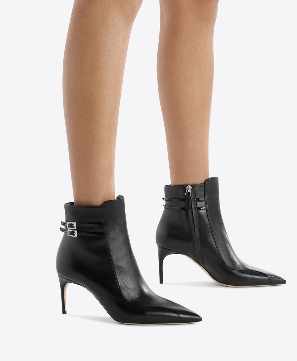 Giordana Black Leather Ankle Boots Malone Souliers