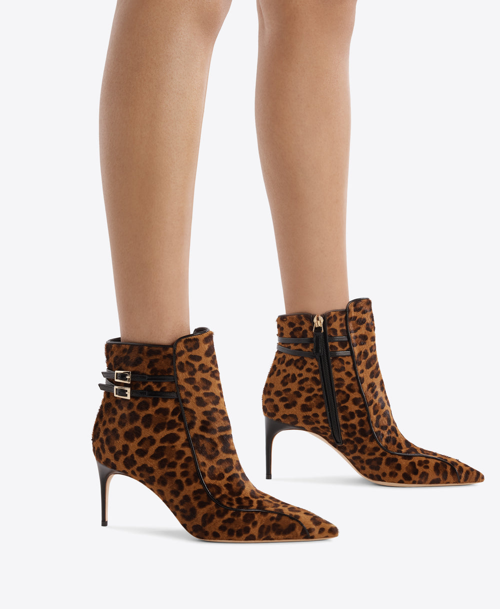 Giordana 70 Leopard Hair Ankle Boots Malone Souliers