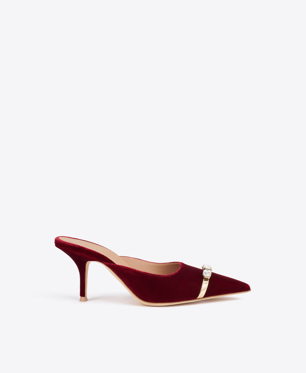 Halo 70 Burgundy Velvet Mules