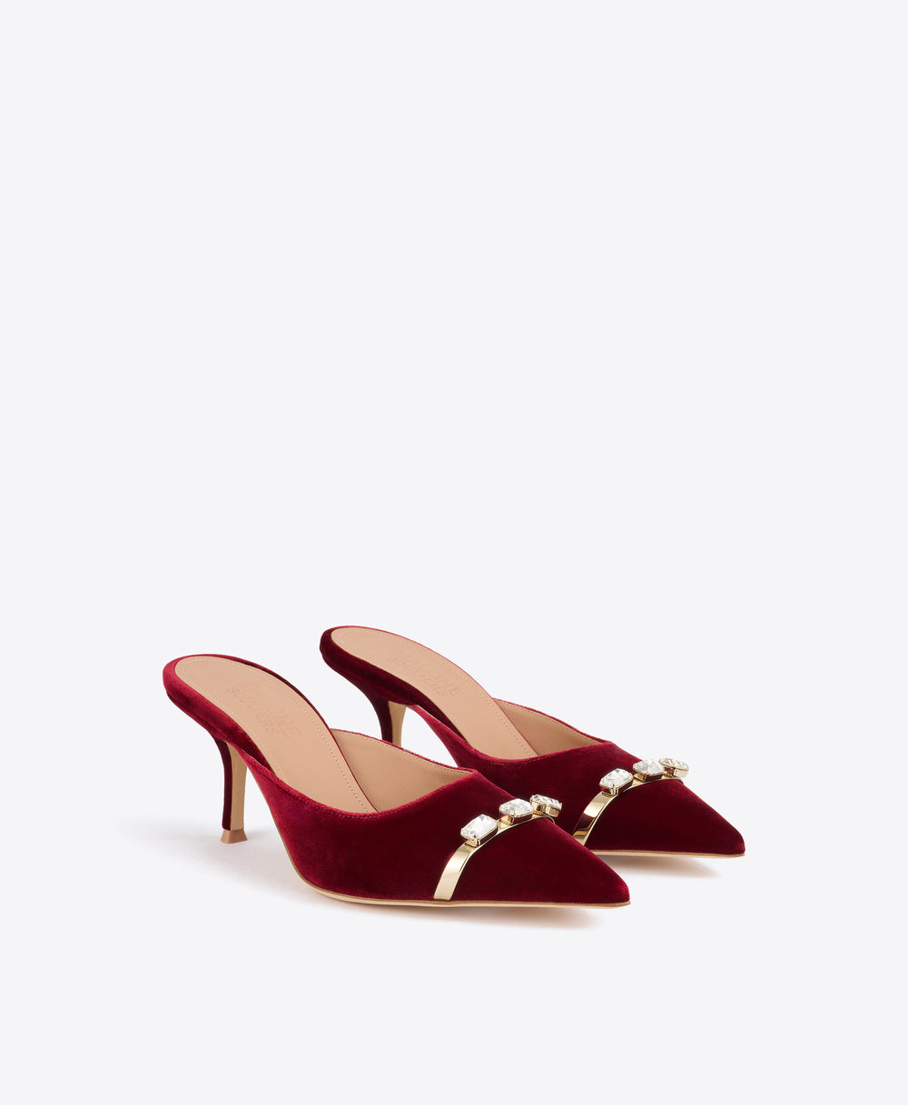 Halo 70 Burgundy Velvet Mules