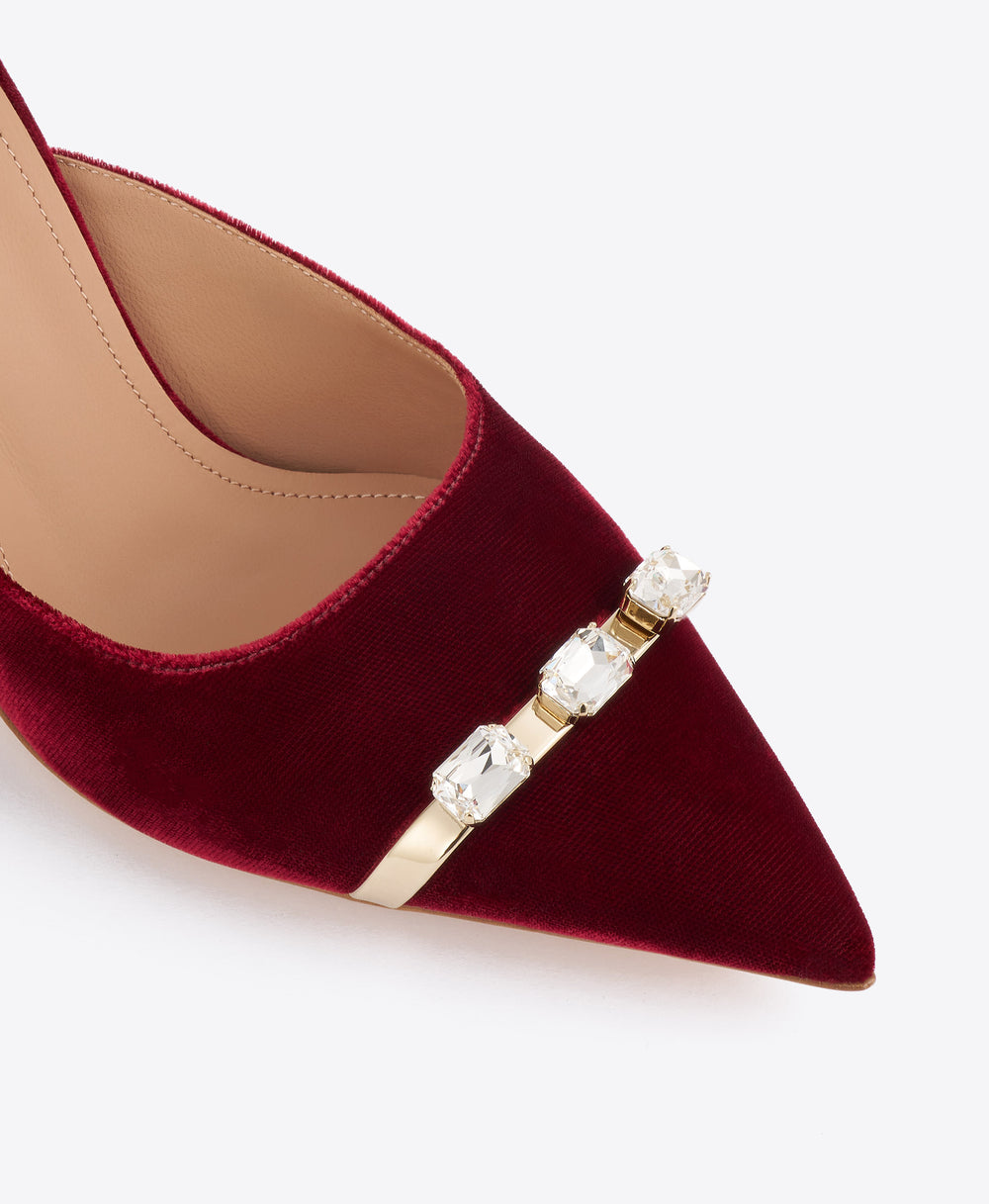 Halo 70 Burgundy Velvet Mules