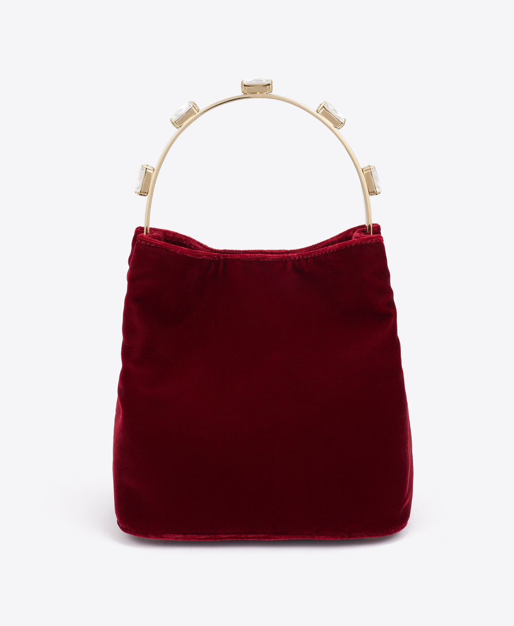 Halo Burgundy Satin Velvet Bag