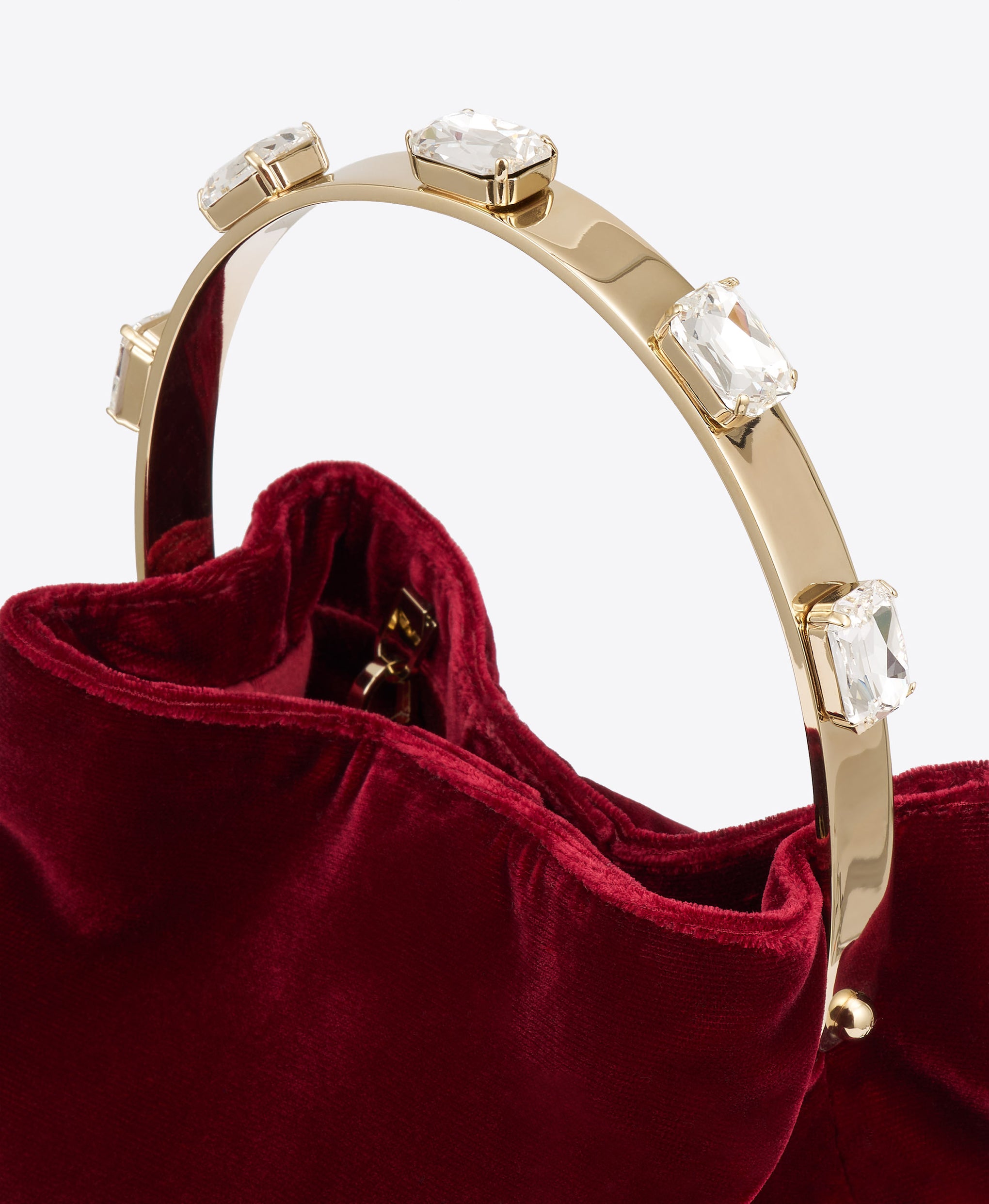 Halo Burgundy Satin Velvet Bag