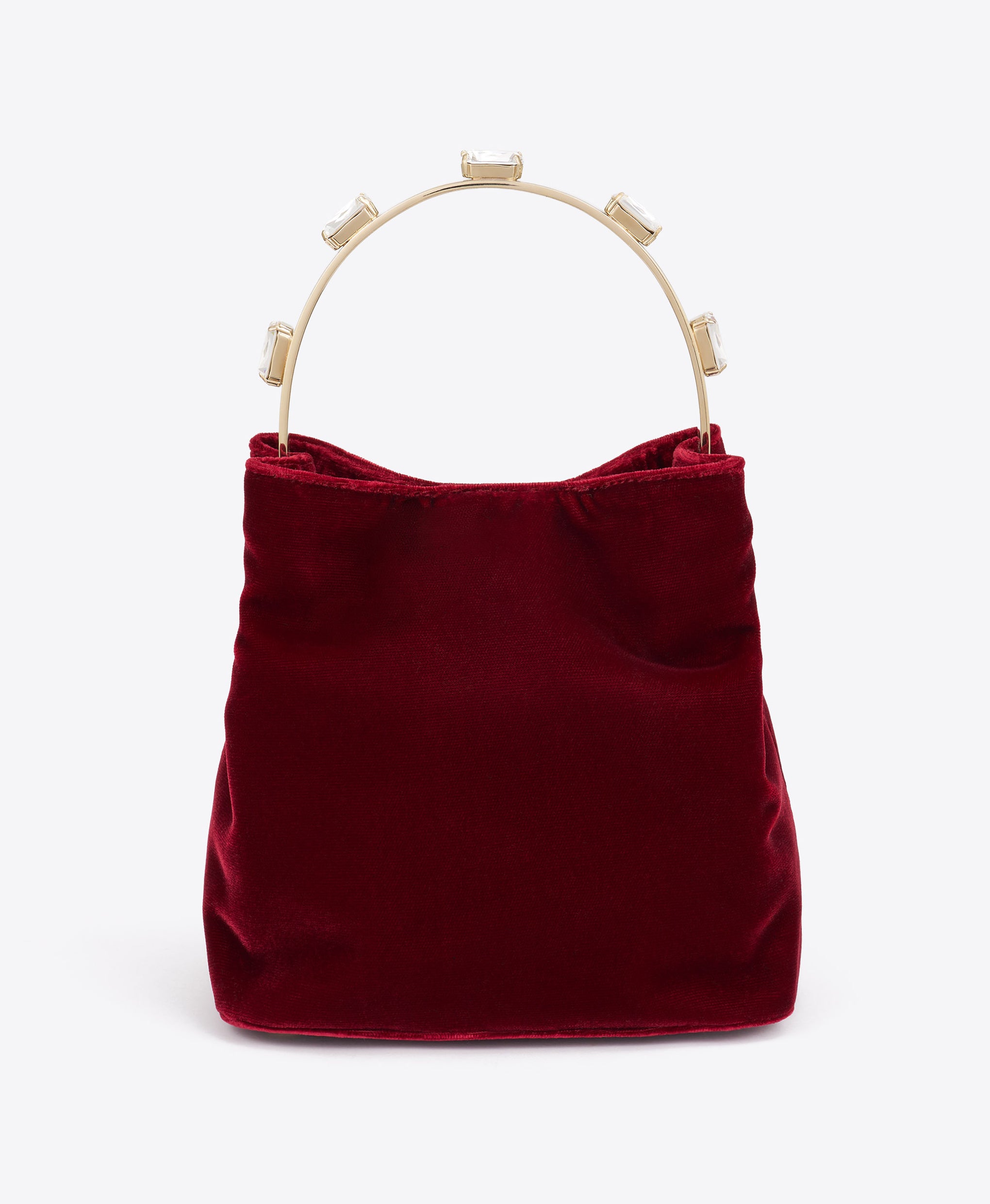 Halo Burgundy Satin Velvet Bag