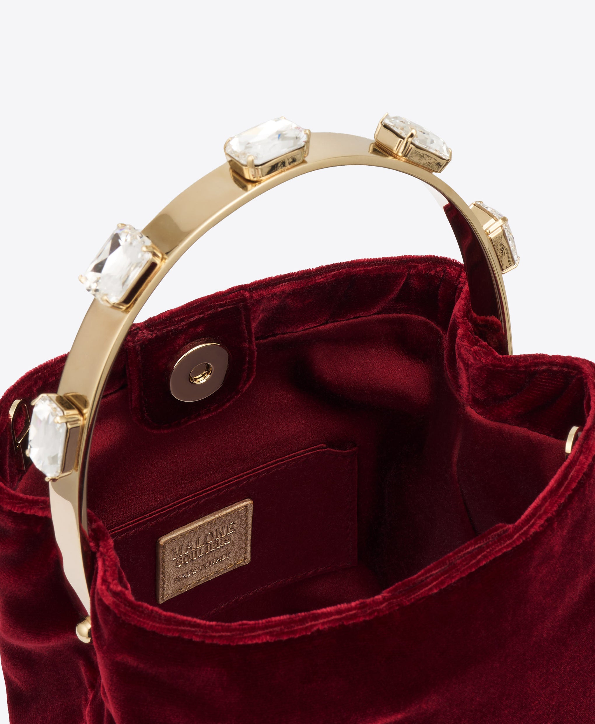 Halo Burgundy Satin Velvet Bag