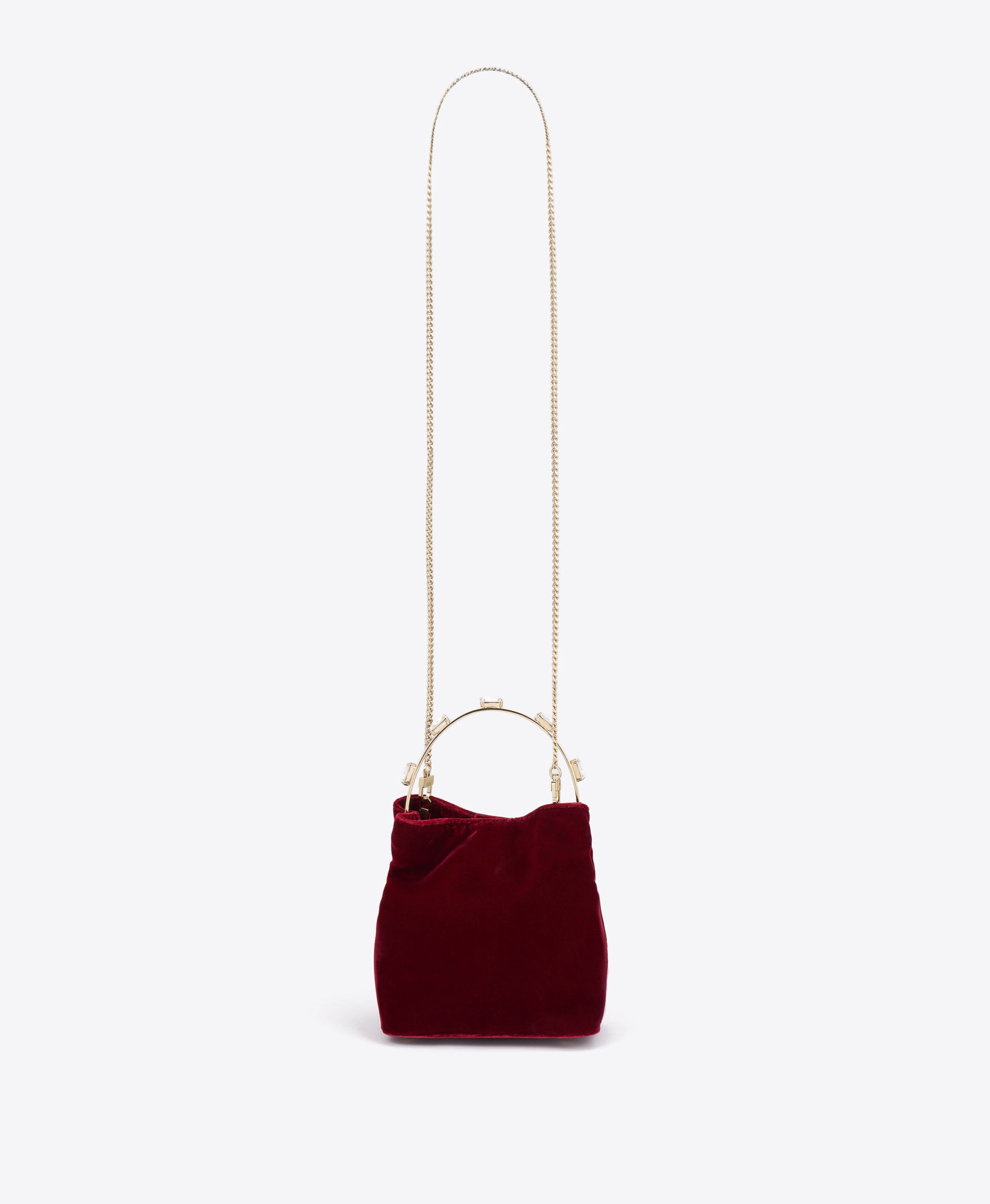 Halo Burgundy Satin Velvet Bag