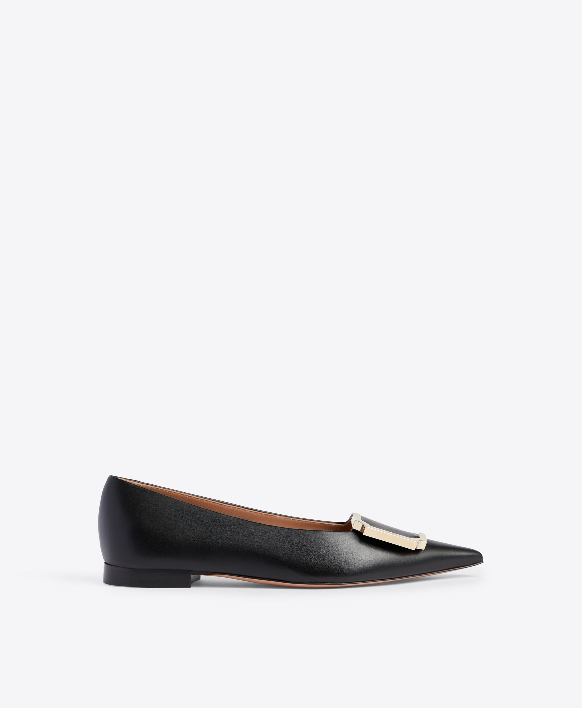 Hayes Flat Black Leather Flats Malone Souliers