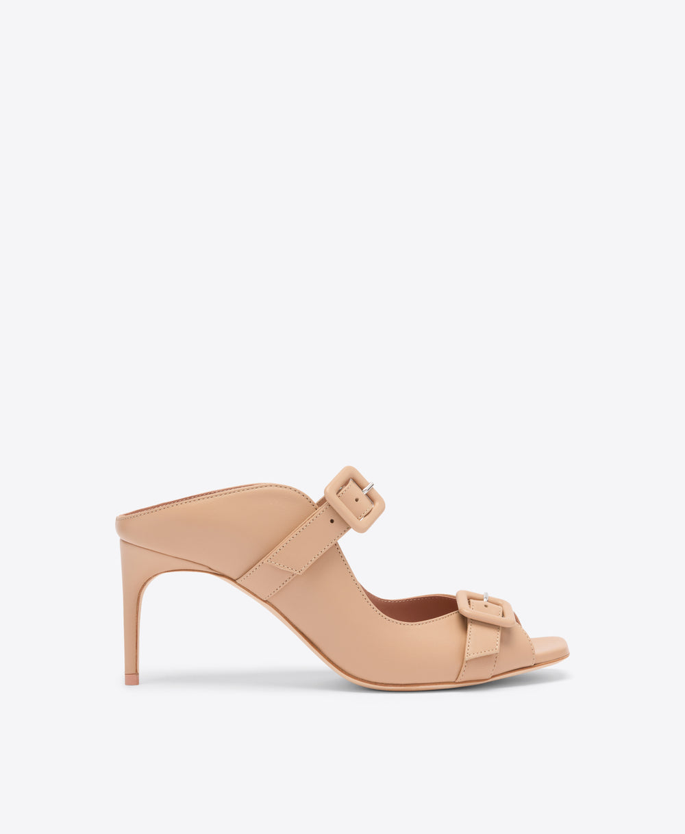 Isobel 70 Buff Leather Heeled Sandals Malone Souliers