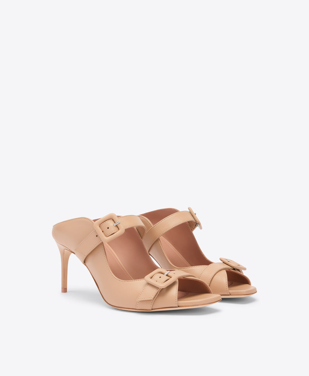 Isobel 70 Buff Leather Heeled Sandals Malone Souliers