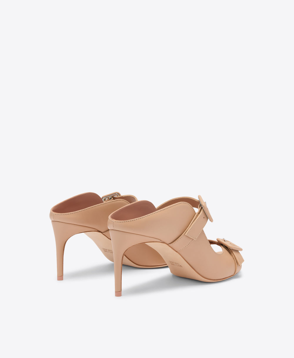 Isobel 70 Buff Leather Heeled Sandals Malone Souliers