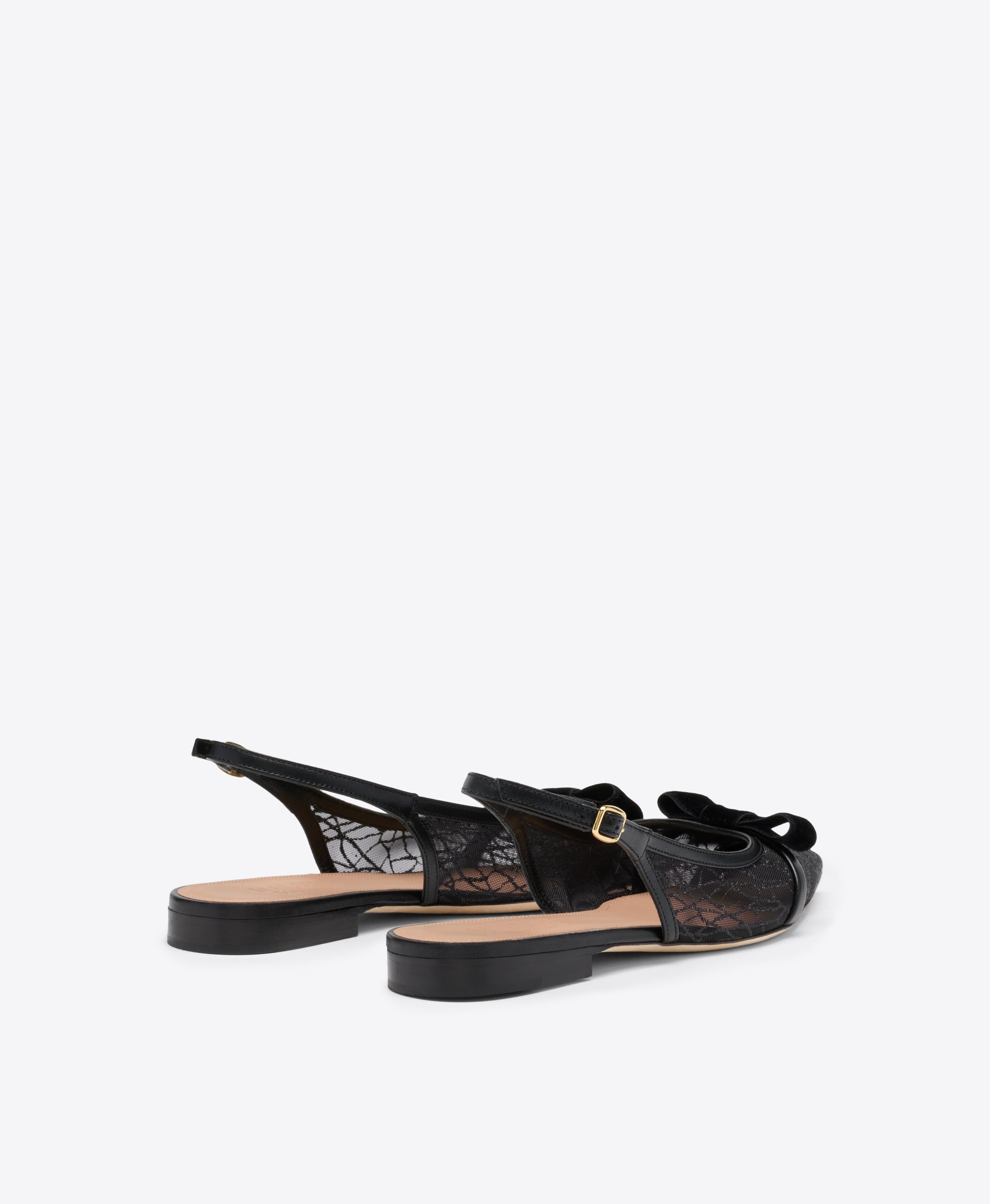 Jama Black Glitter Flat Slingbacks Malone Souliers