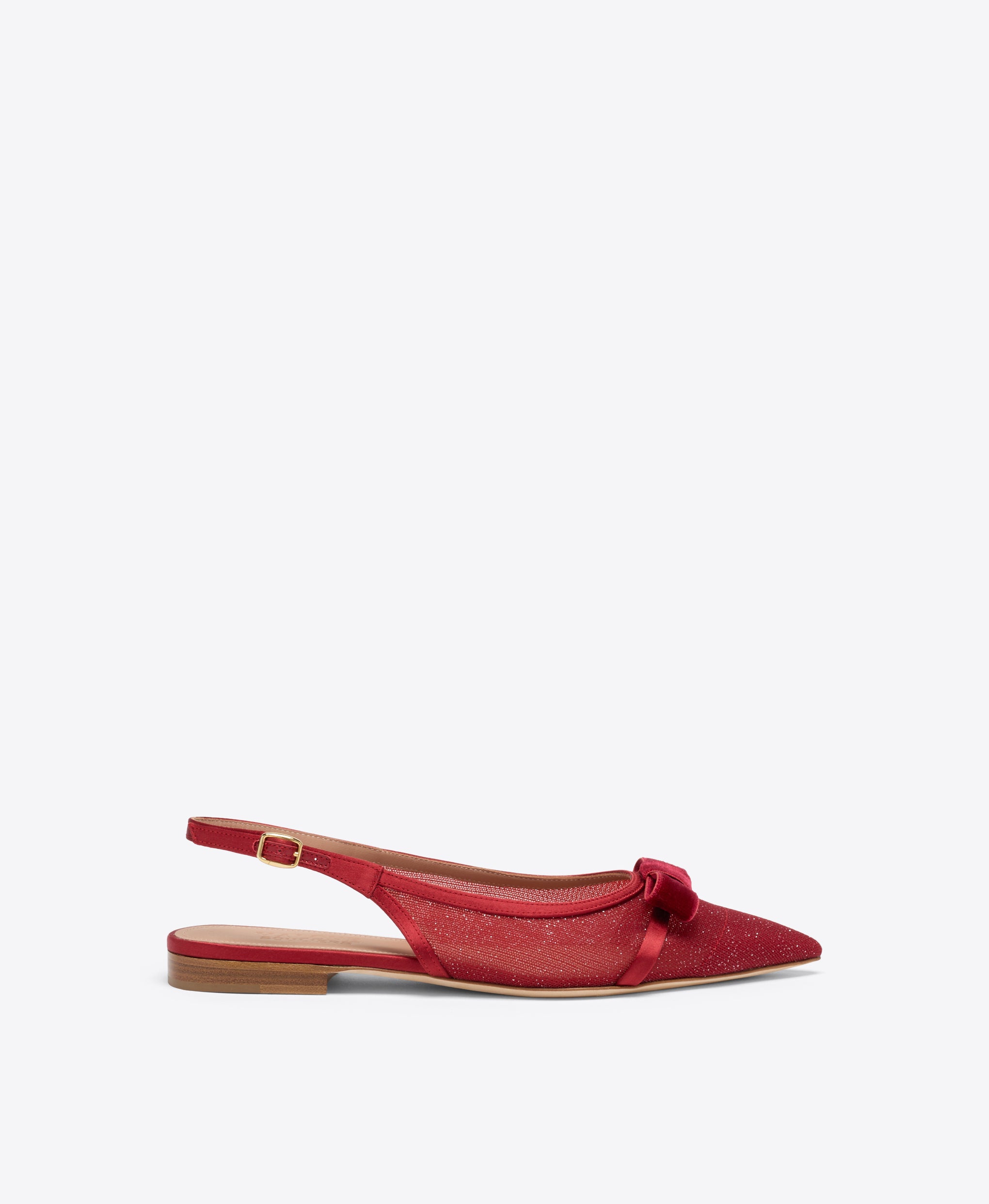 Jama Red Glitter Flat Slingbacks Malone Souliers