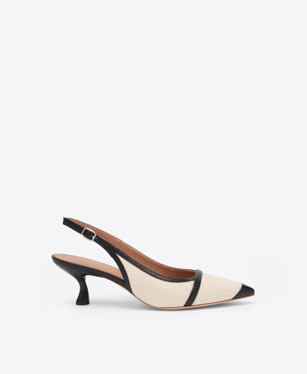 Jama 45 Cream Bouclé Slingbacks Malone Souliers
