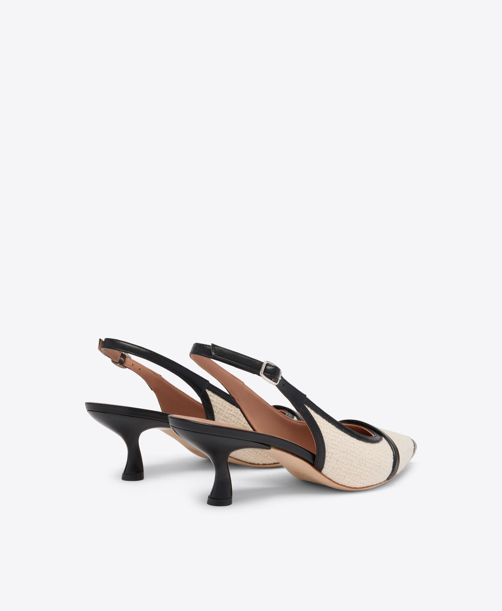 Jama 45 Cream Bouclé Slingbacks Malone Souliers
