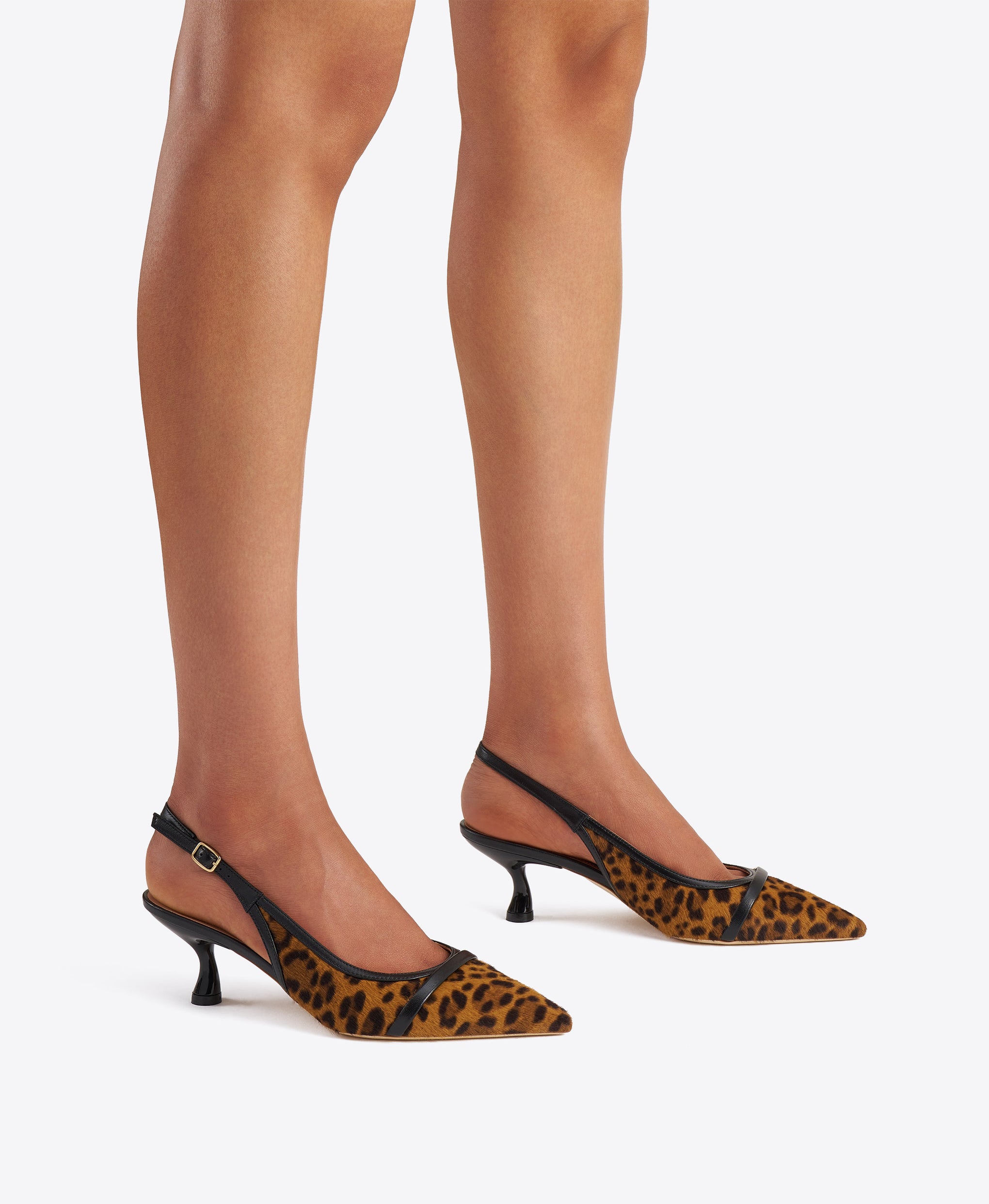 Jama 45 Leopard-print Calf Hair Slingbacks