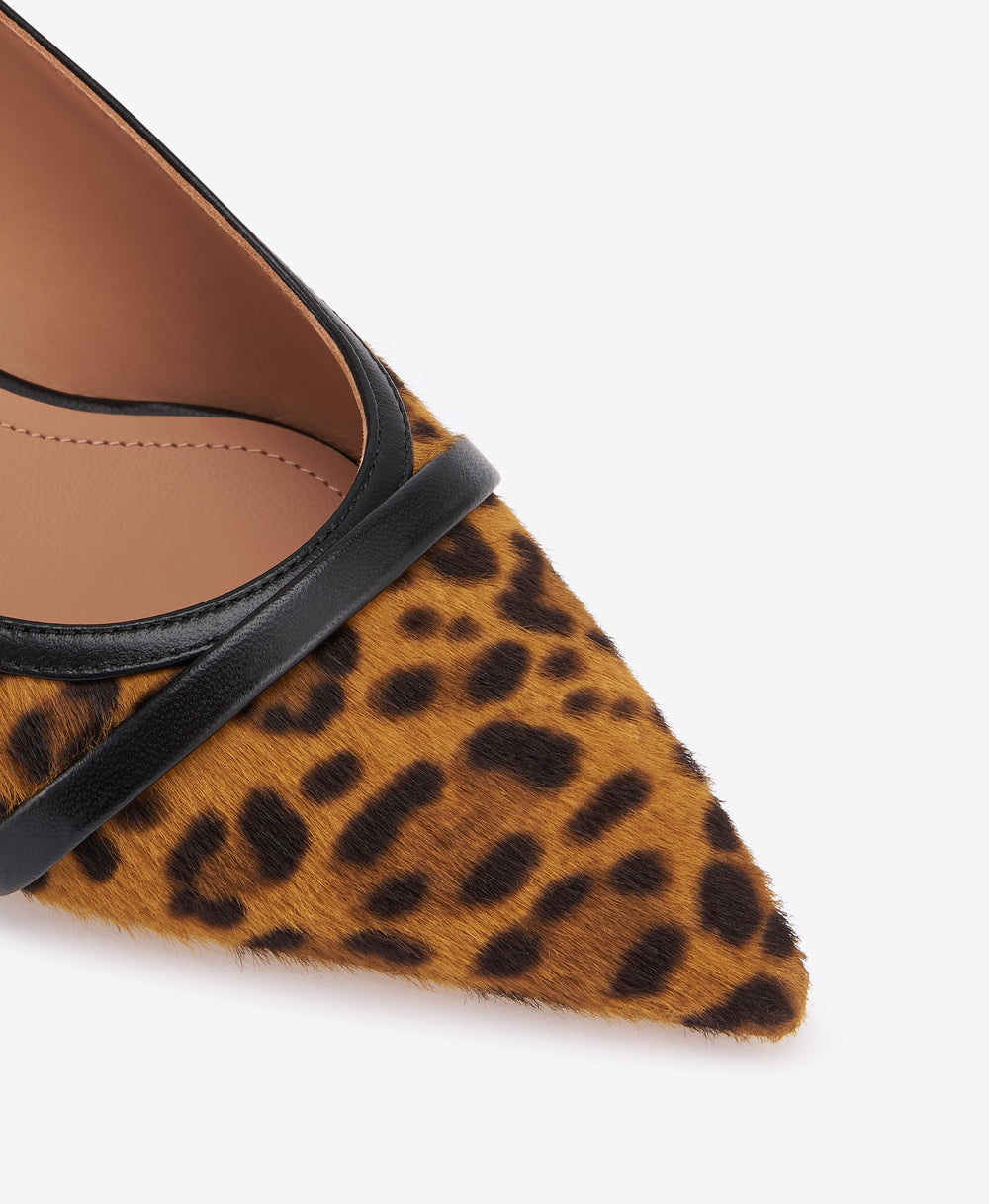 Jama 45 Leopard-print Calf Hair Slingbacks