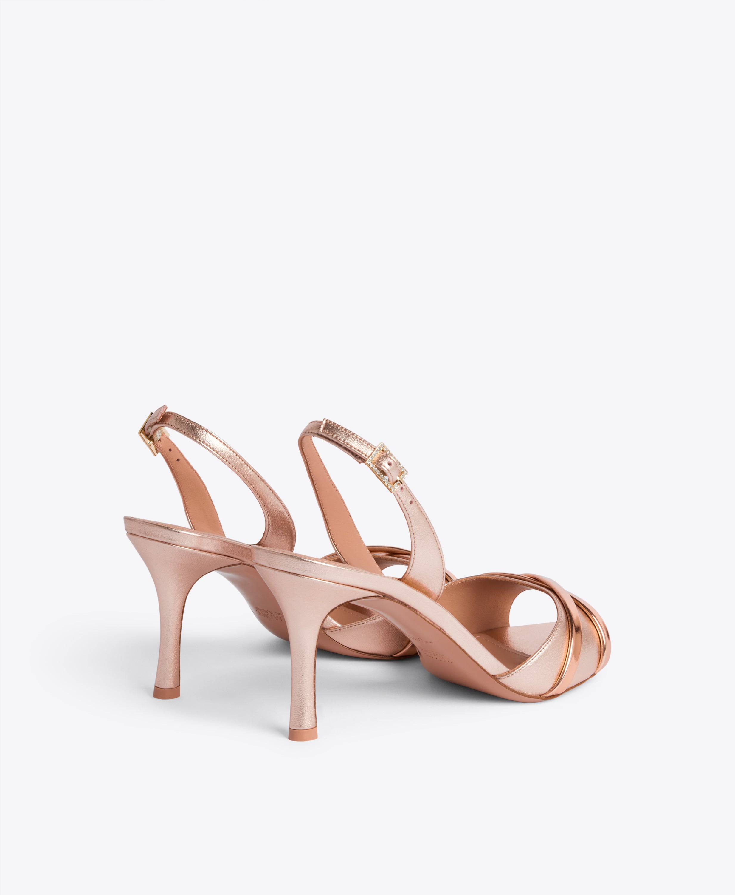rose gold colored sandals