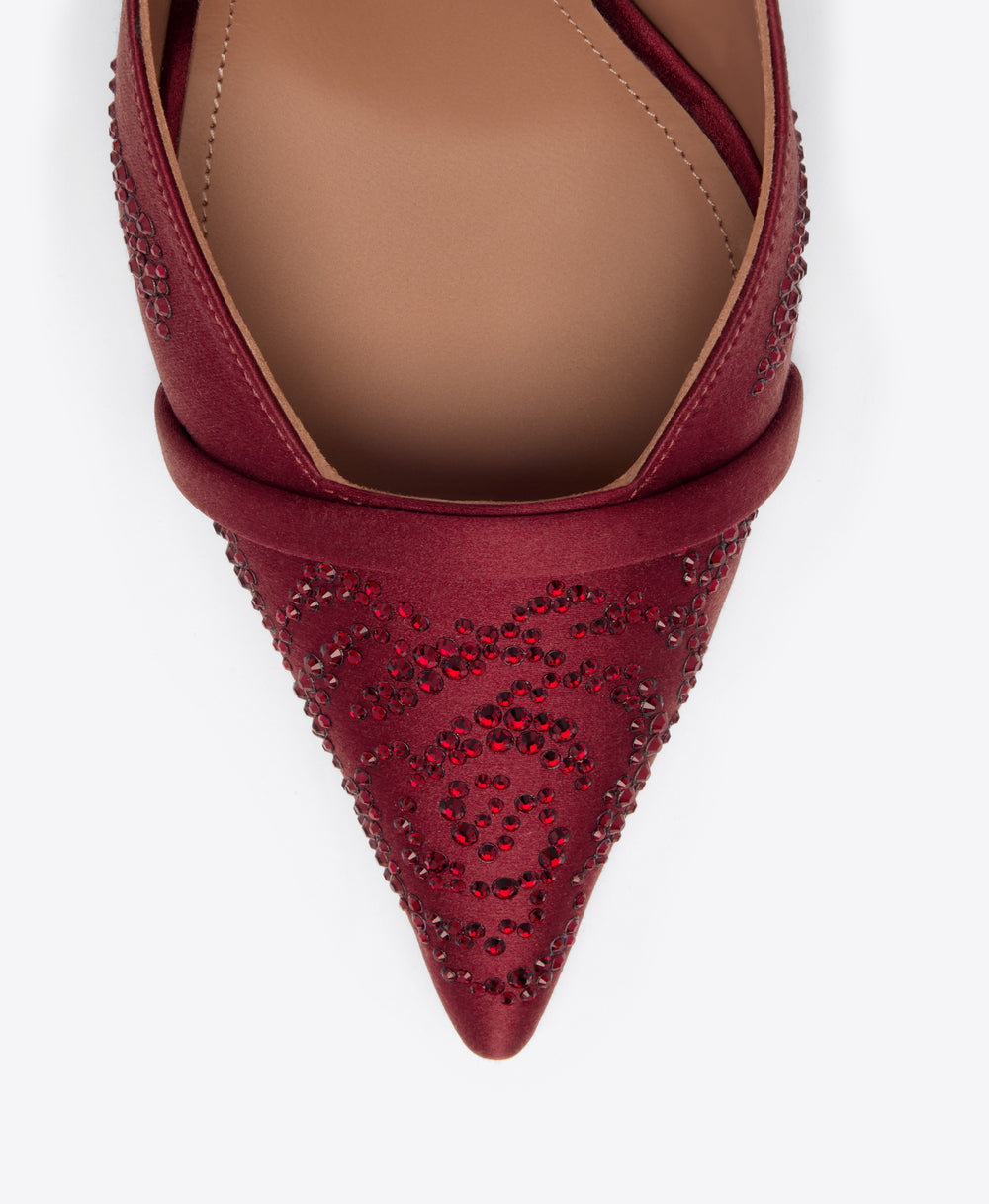 Jazz 90 Red Satin Crystal Slingbacks Malone Souliers