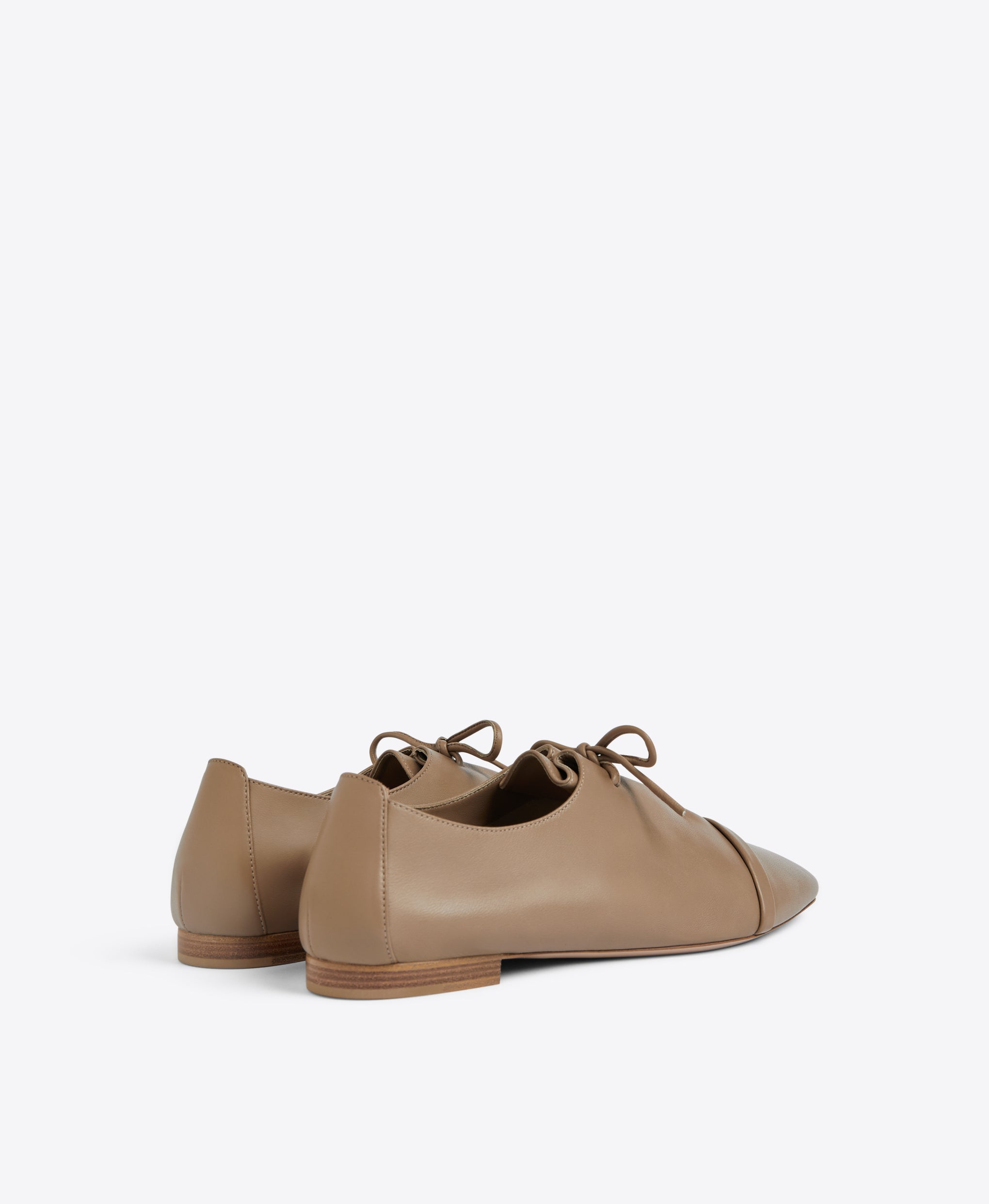 Malone Souliers Jean Taupe Leather Lace-up Flats