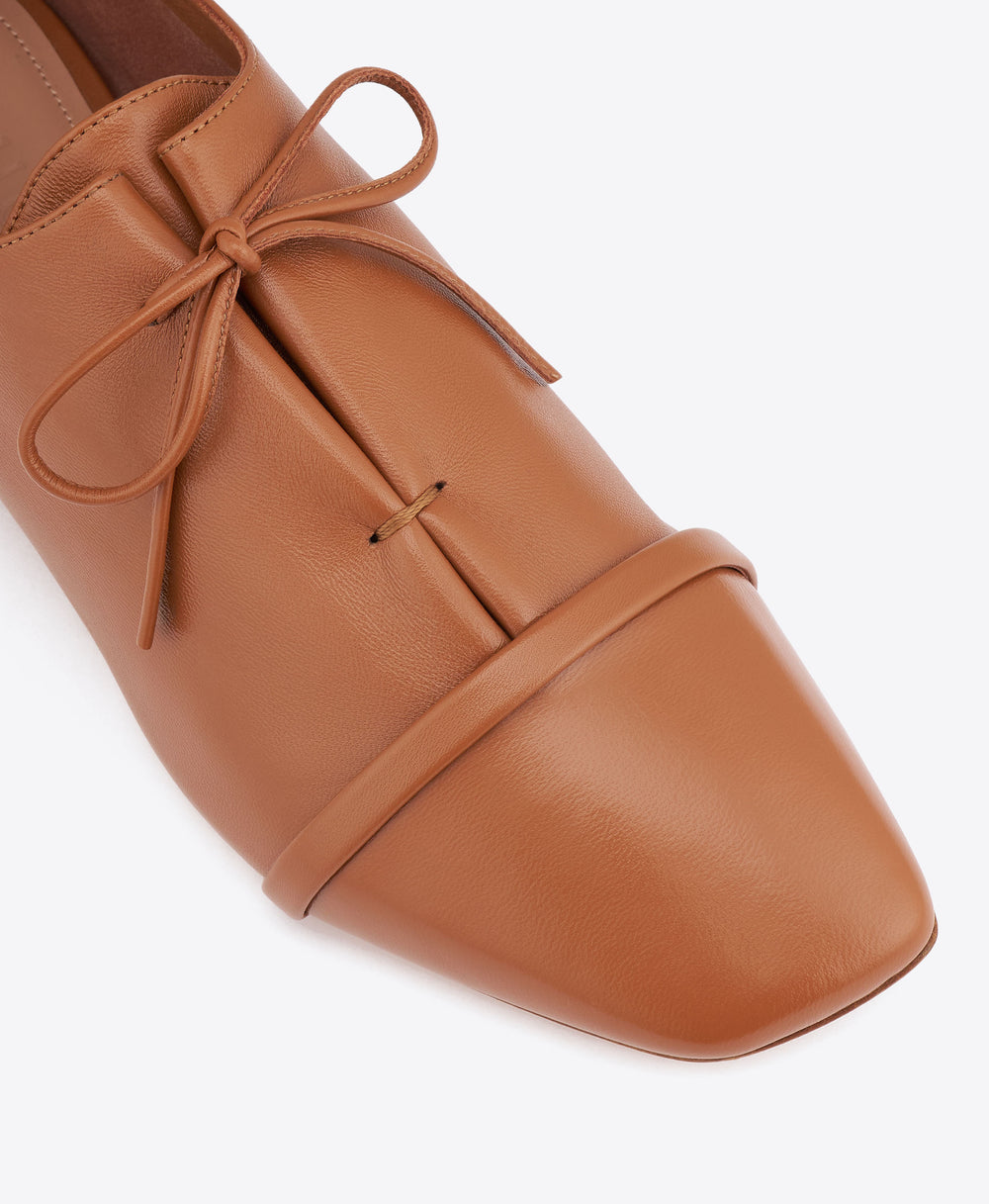 Jean Brown Leather Flats Malone Souliers