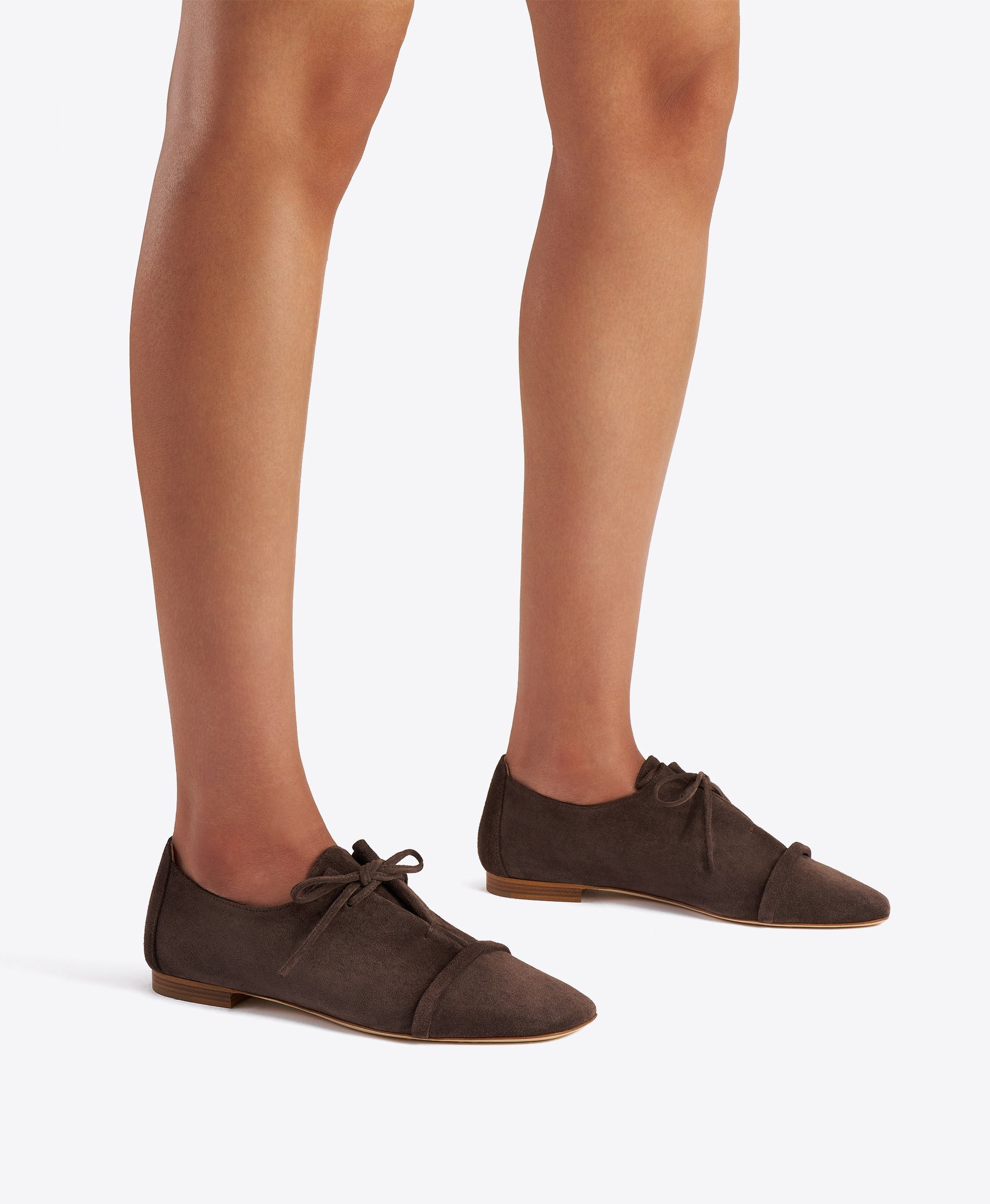 Jean Dark Brown Suede Flats