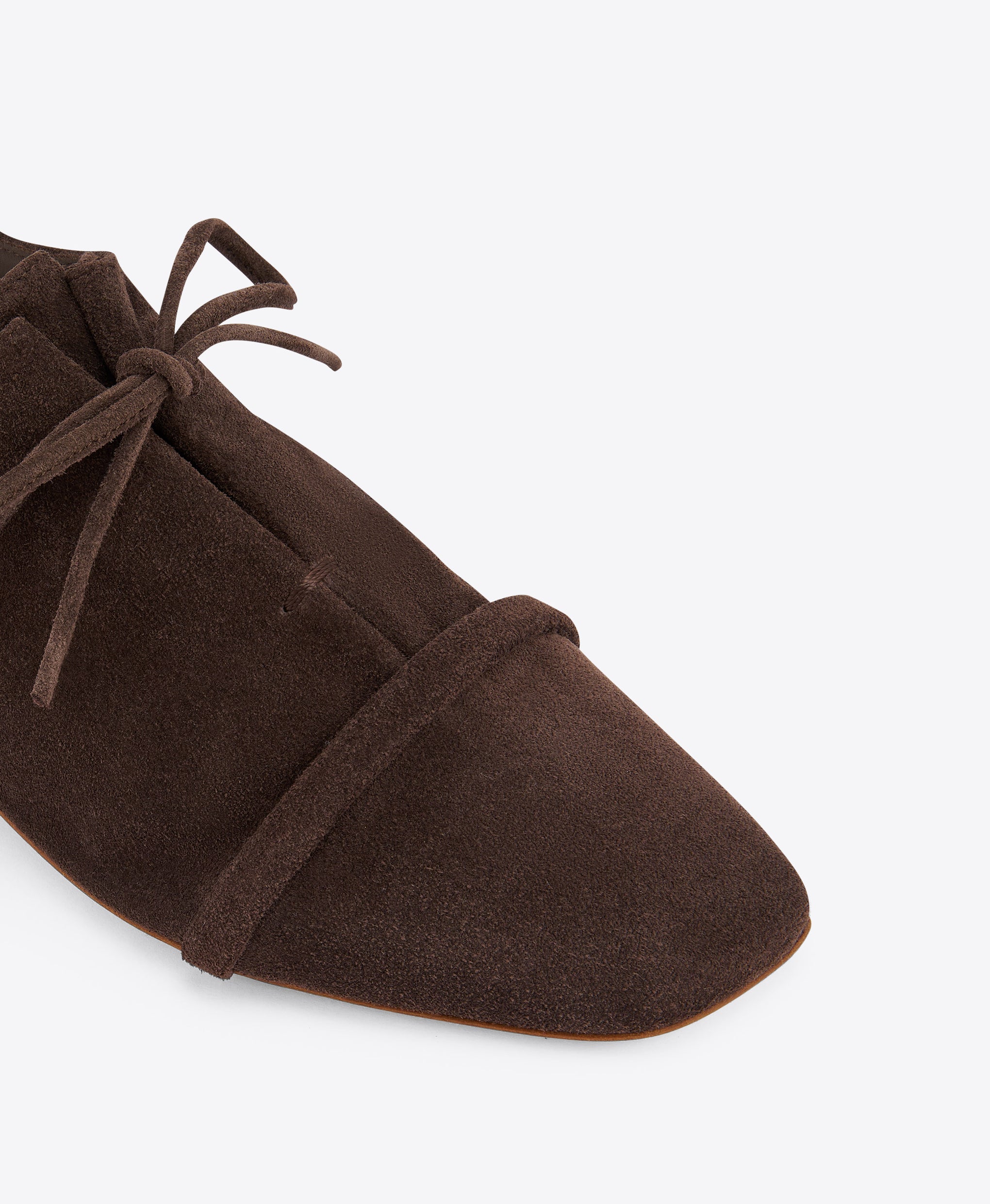 Jean Dark Brown Suede Flats