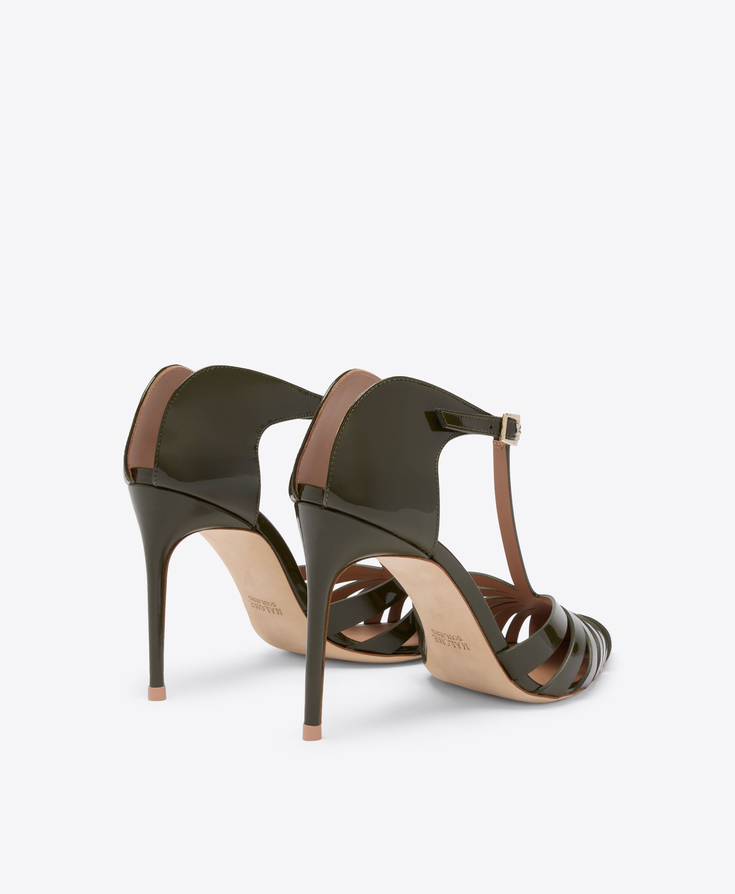Jennifer 90 Dark Green Patent Heeled Mules | Malone Souliers