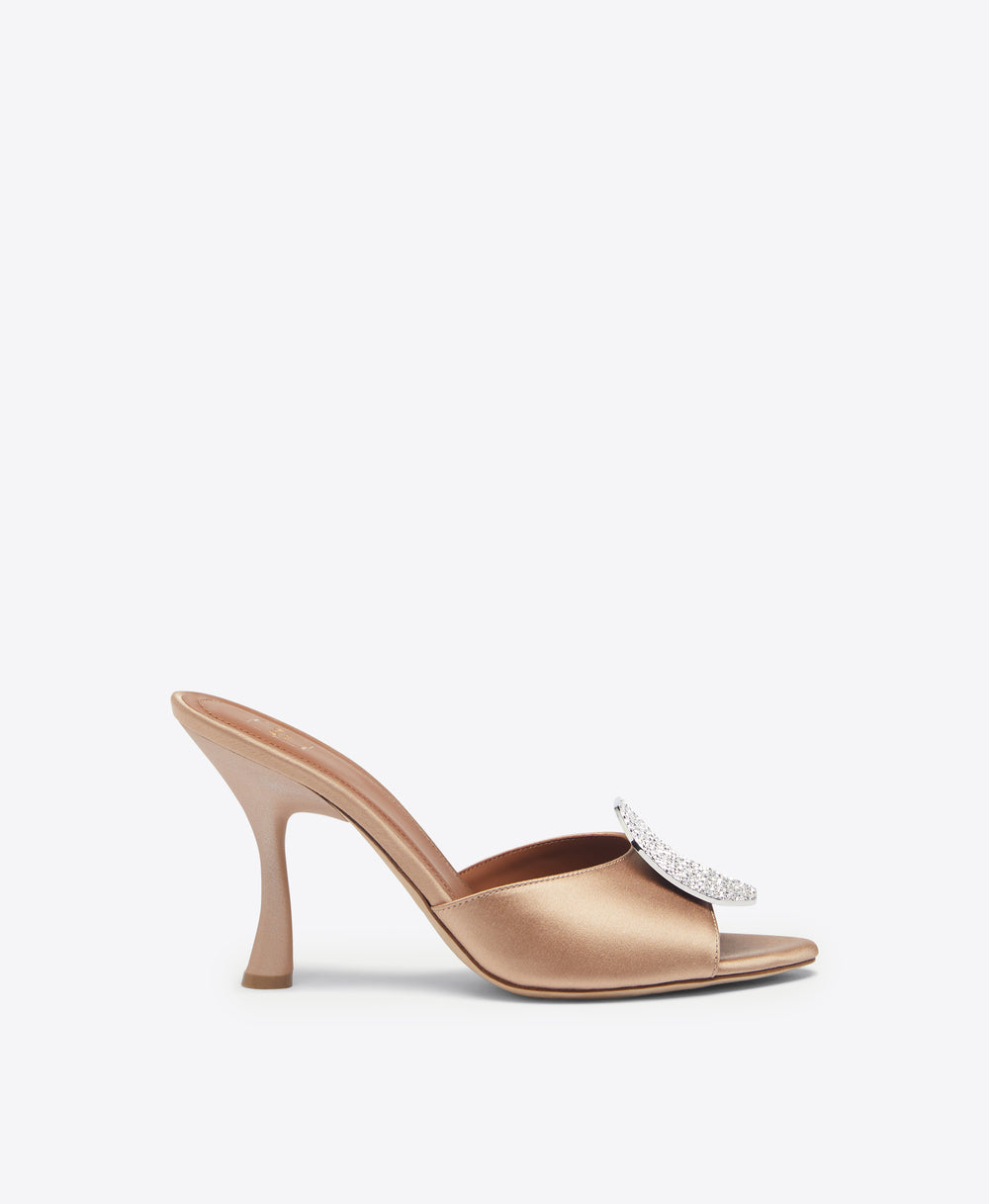 Malone Souliers Josia 90mm Sepia Satin Heeled Sandals