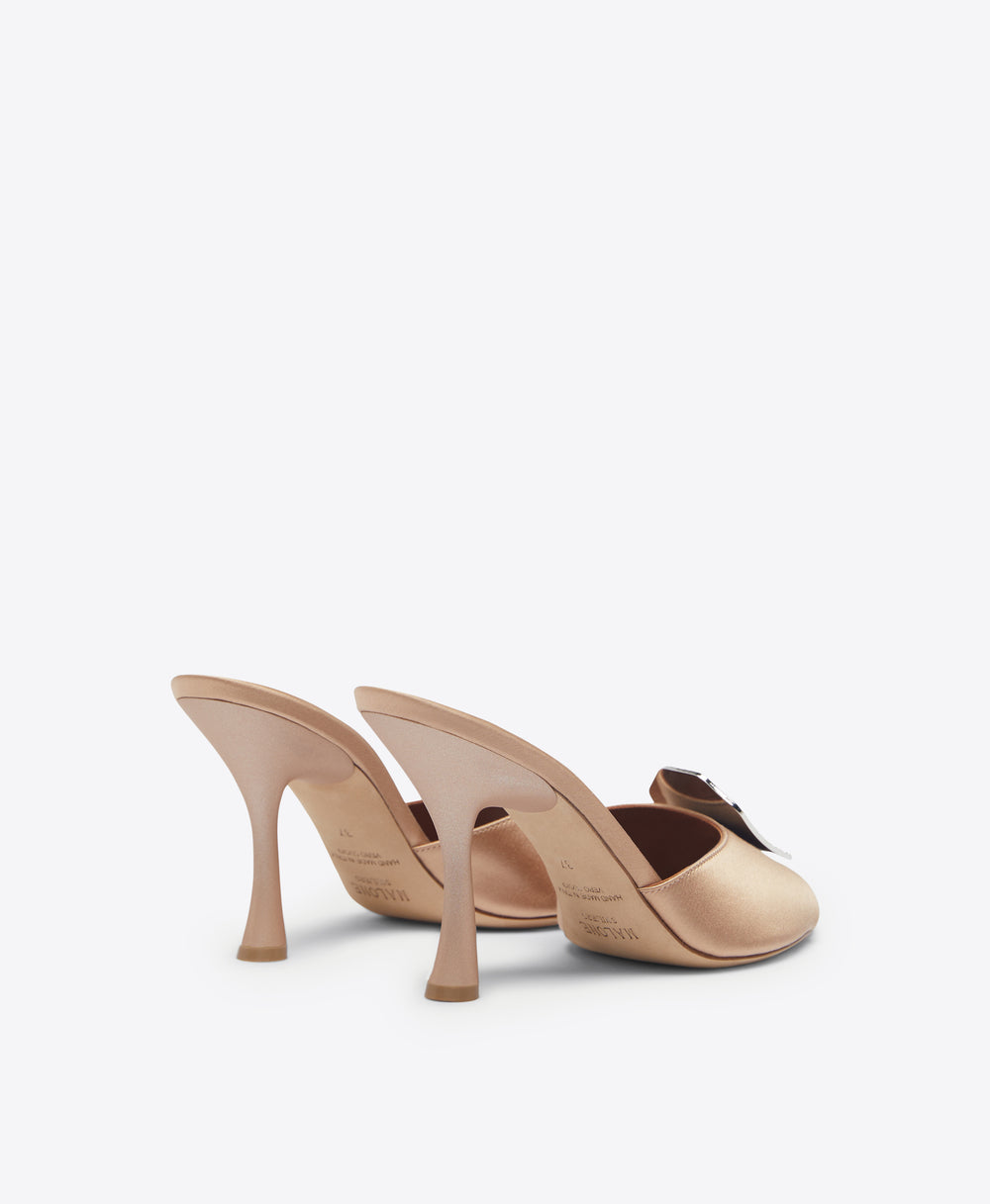 Malone Souliers Josia 90mm Sepia Satin Heeled Sandals