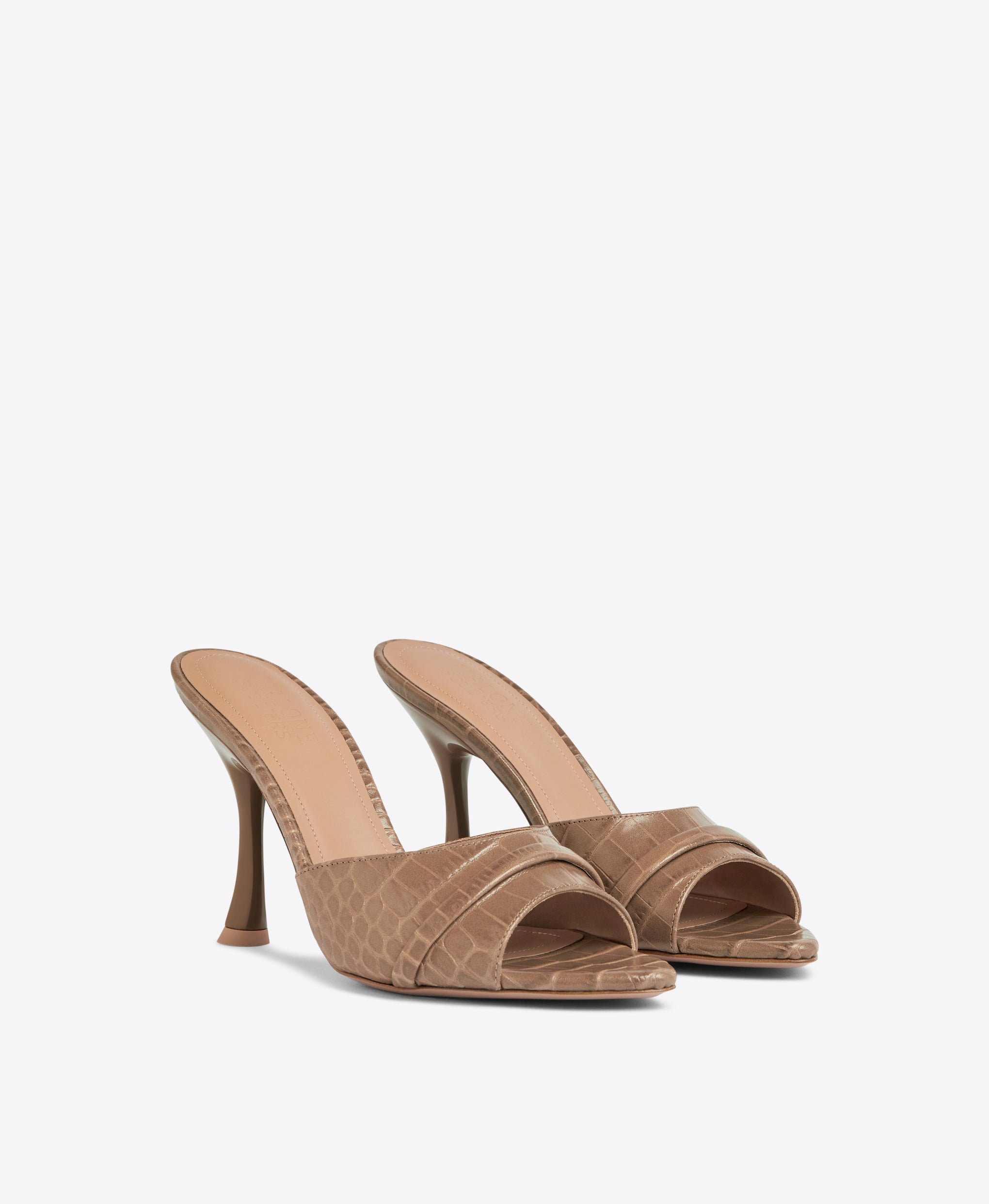 Malone Souliers Julia 90 Taupe Embossed Leather Sandals