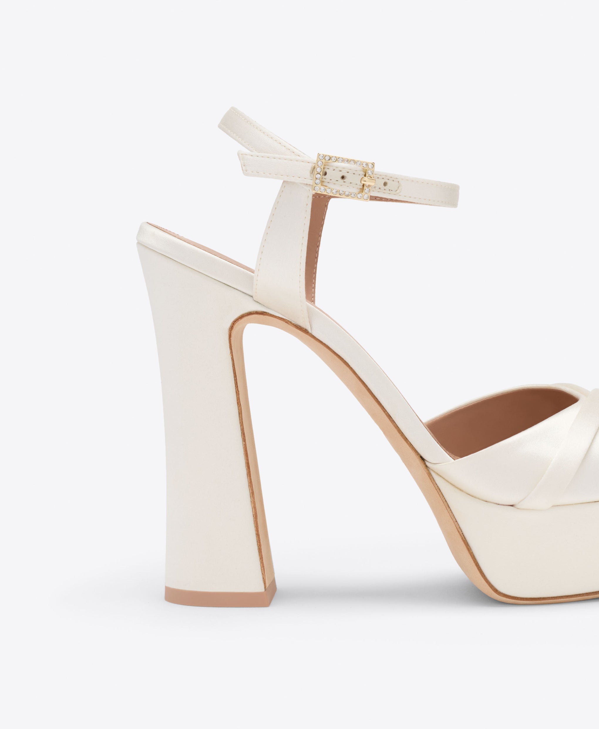 Malone Souliers Bridal Keaton 125 White Satin Platform Sandals
