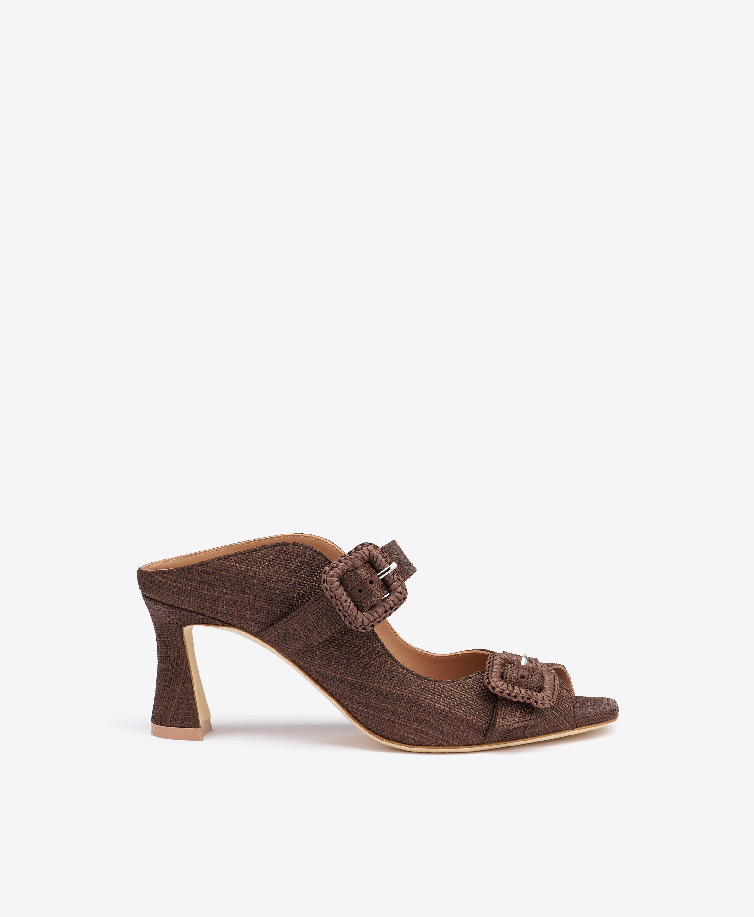 Kimberly 70 Dark Brown Raffia Sandals|Malone Souliers
