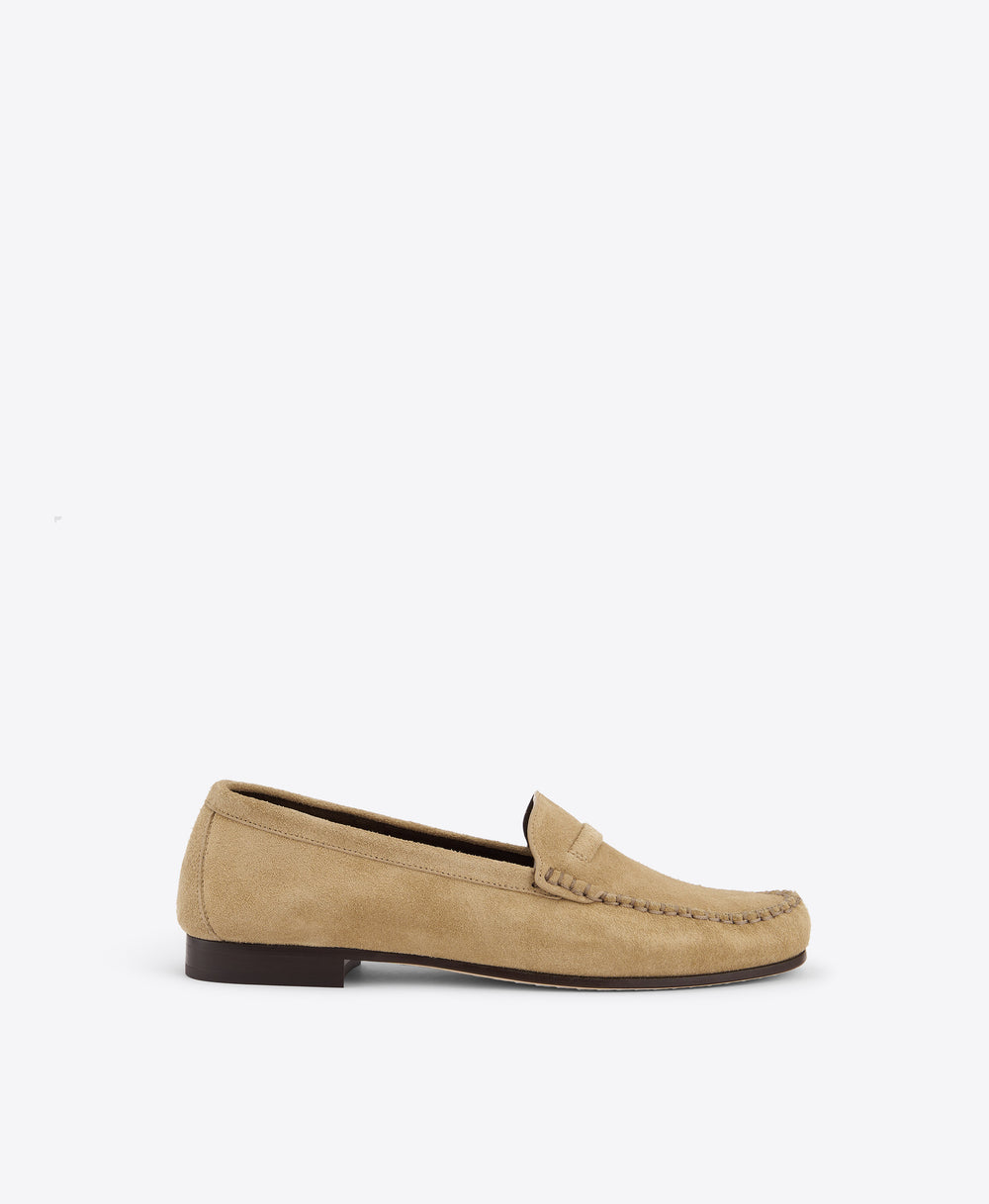 Knightsbridge Beige Suede Loafers