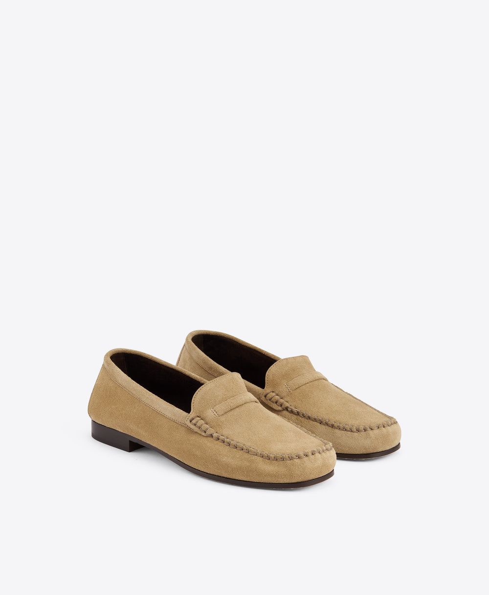 Knightsbridge Beige Suede Loafers