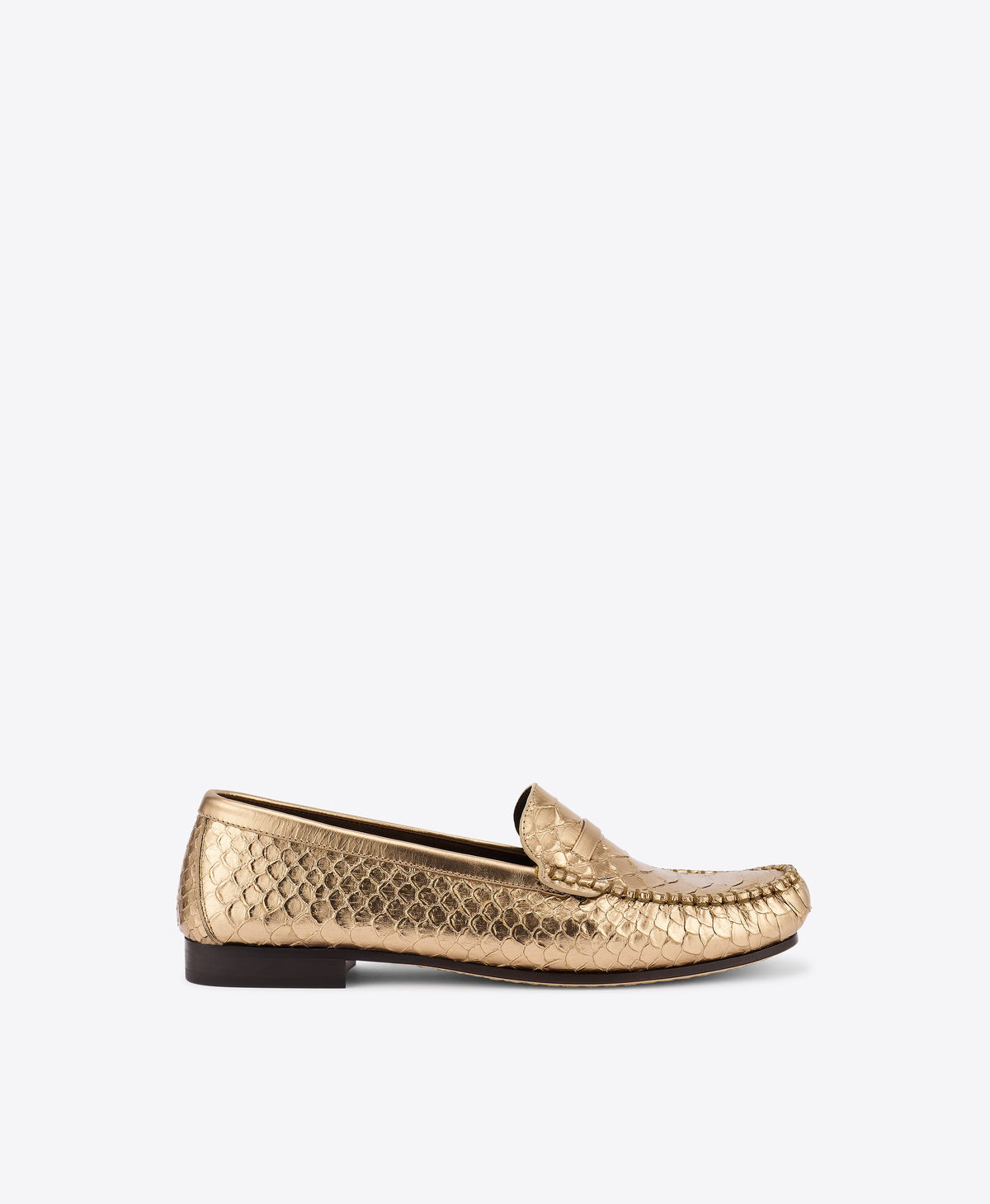 Malone Souliers | Knightsbridge Gold Embossed Leather Loafers