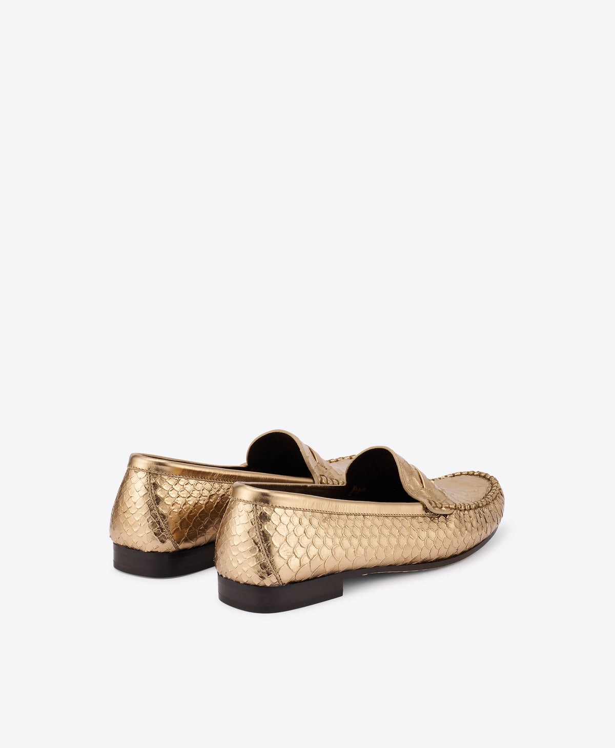 Malone Souliers | Knightsbridge Gold Embossed Leather Loafers