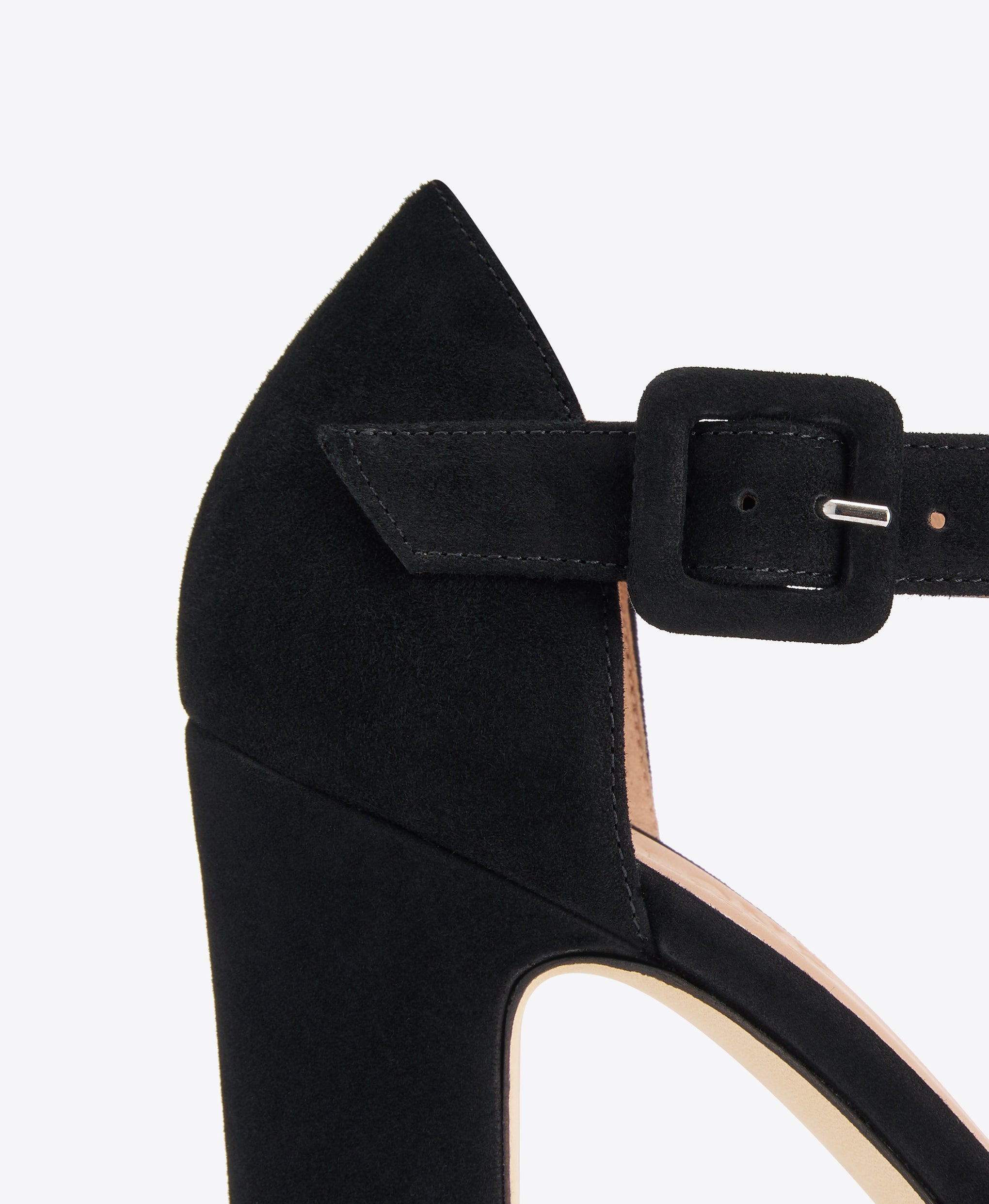 Leila 130 Black Suede Platform Pumps