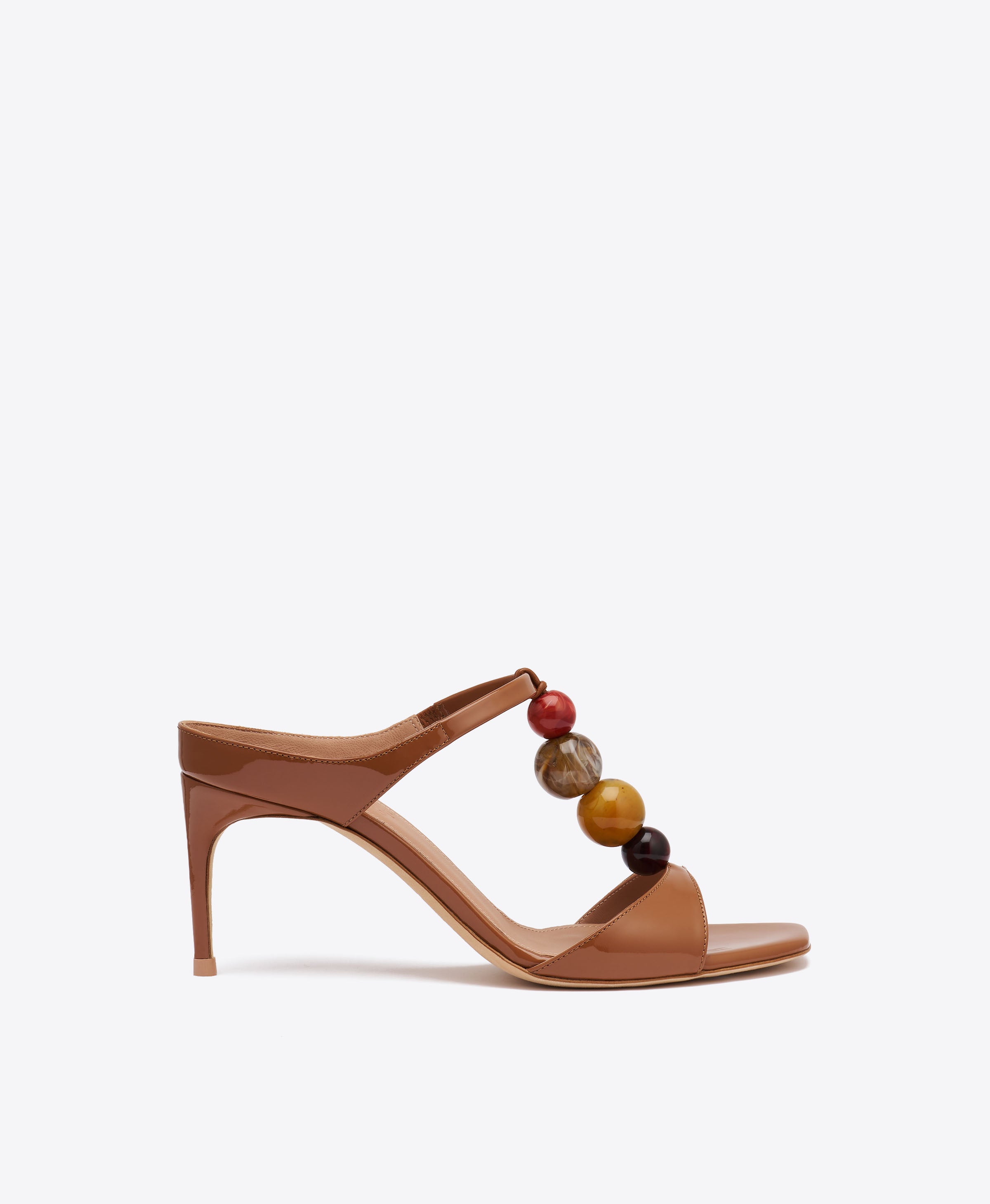 Lena 70 Beaded Patent Leather Sandals