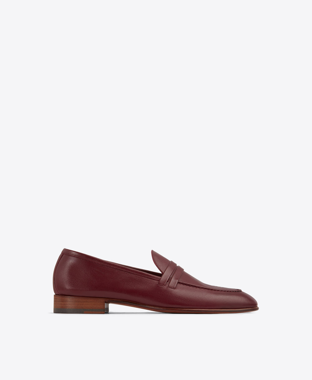 Men's Burgundy Slip On Leather Loafer Malone Souliers