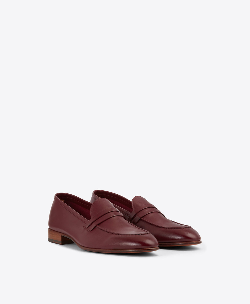 Men's Burgundy Slip On Leather Loafer Malone Souliers
