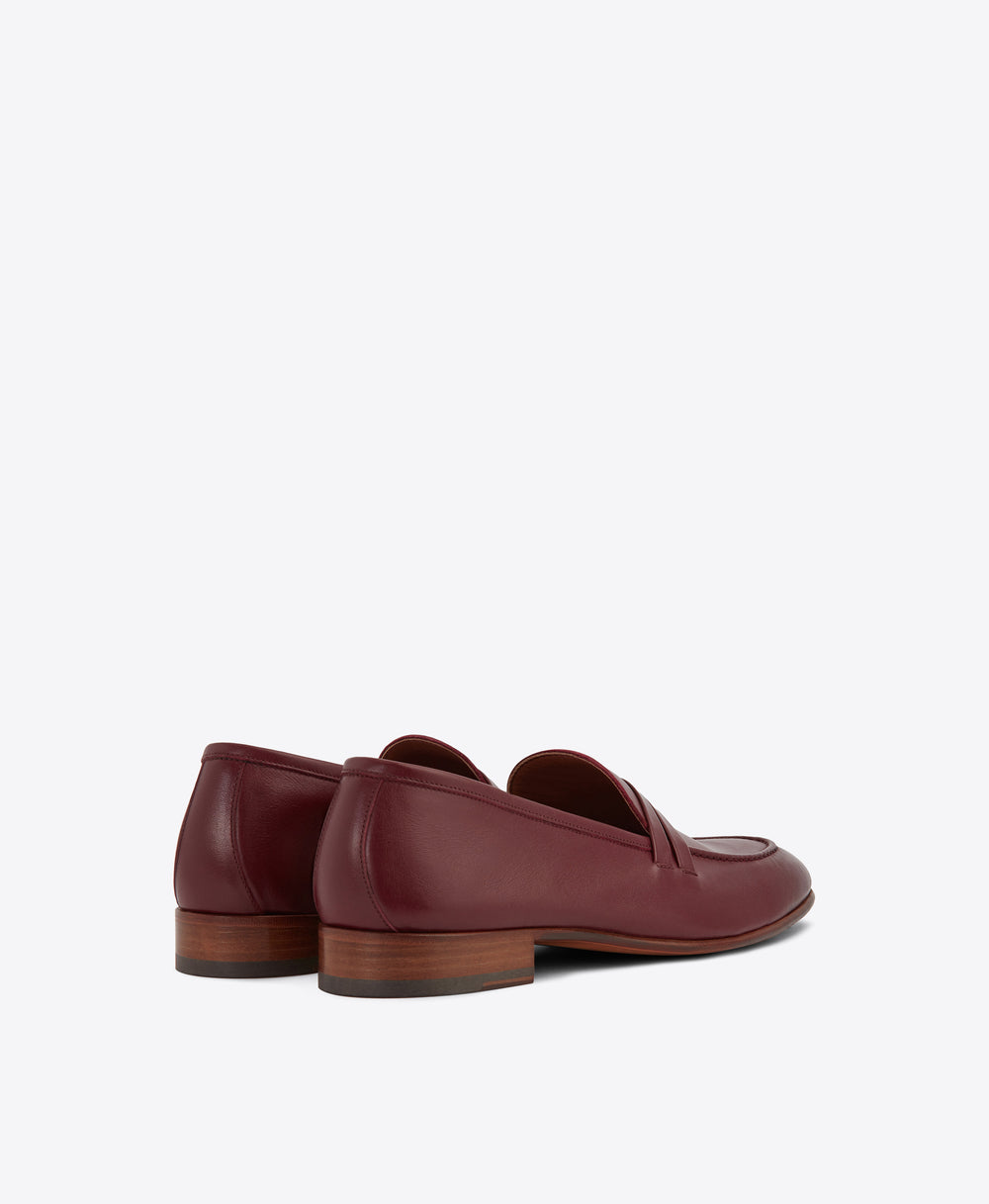 Men's Burgundy Slip On Leather Loafer Malone Souliers