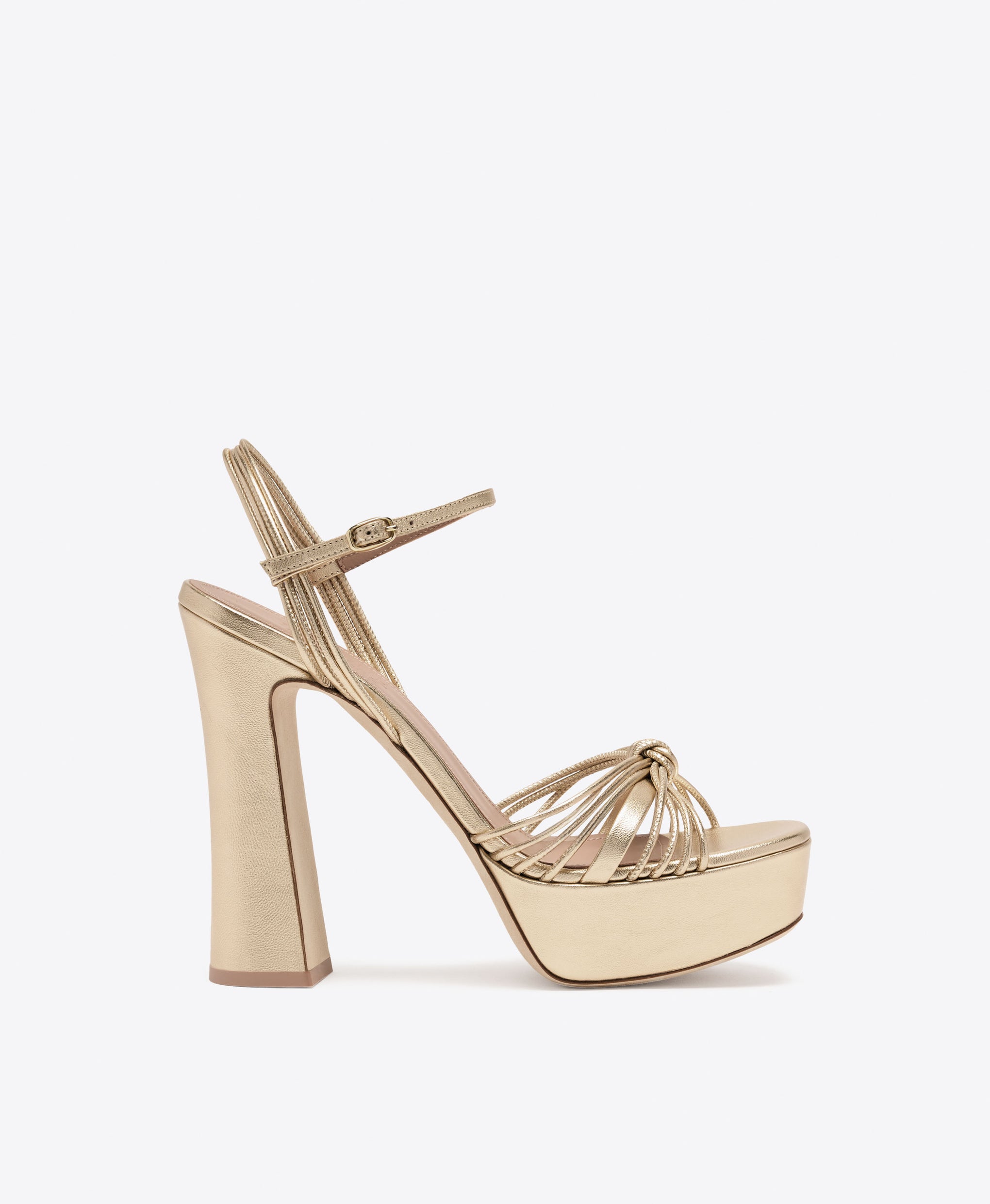 Lucille 125 Gold Metallic Leather Platform Sandals Malone Souliers