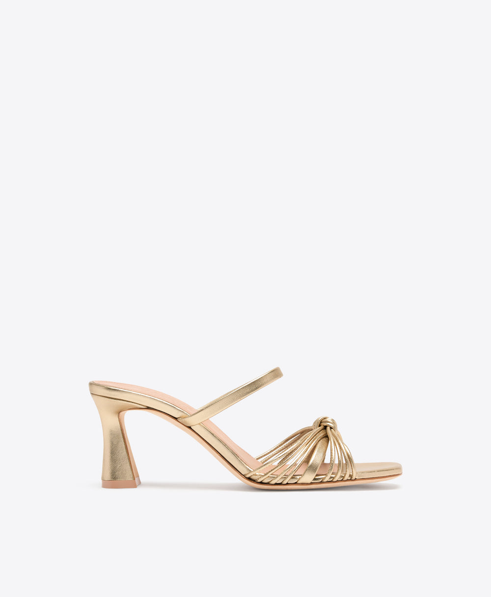 Lucinda 70 Gold Metallic Leather Block Heel Sandals Malone Souliers