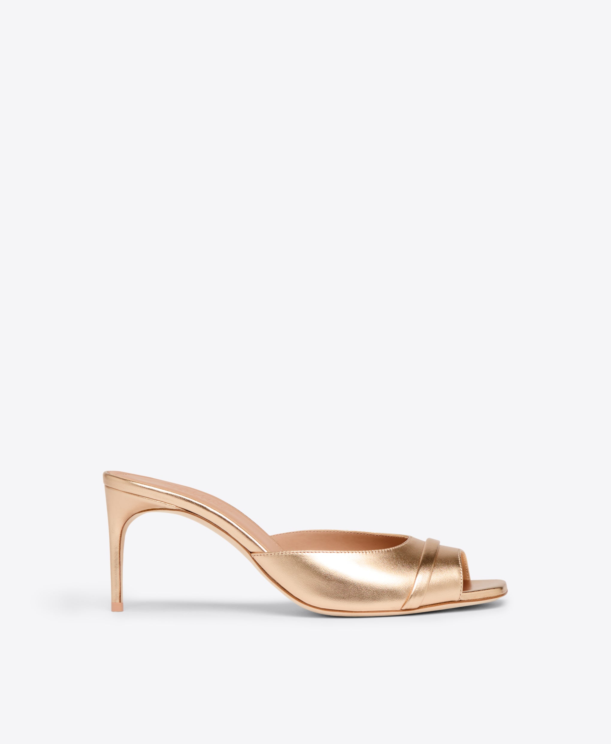 Gold Metallic Leather Heeled Sandals Malone Souliers
