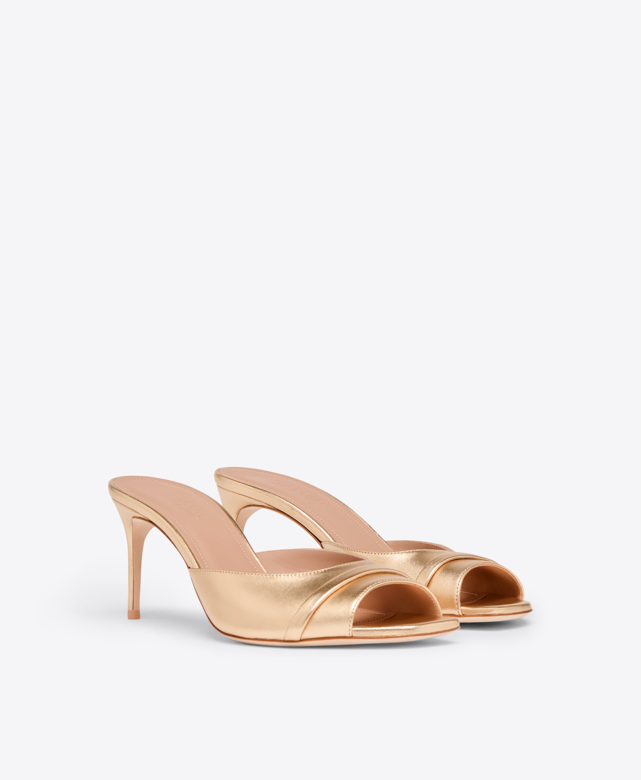 Gold Metallic Leather Heeled Sandals Malone Souliers