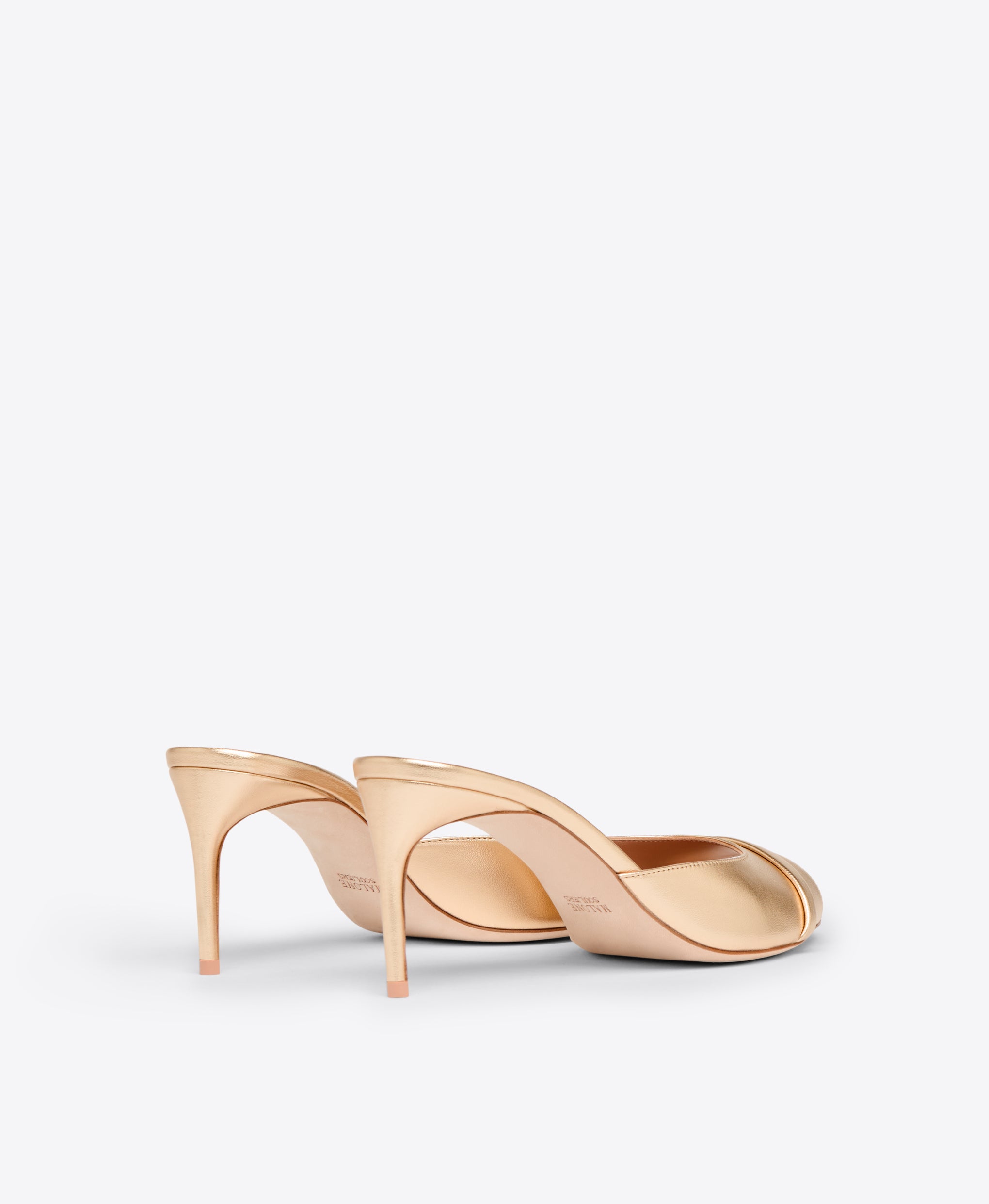 Gold Metallic Leather Heeled Sandals Malone Souliers
