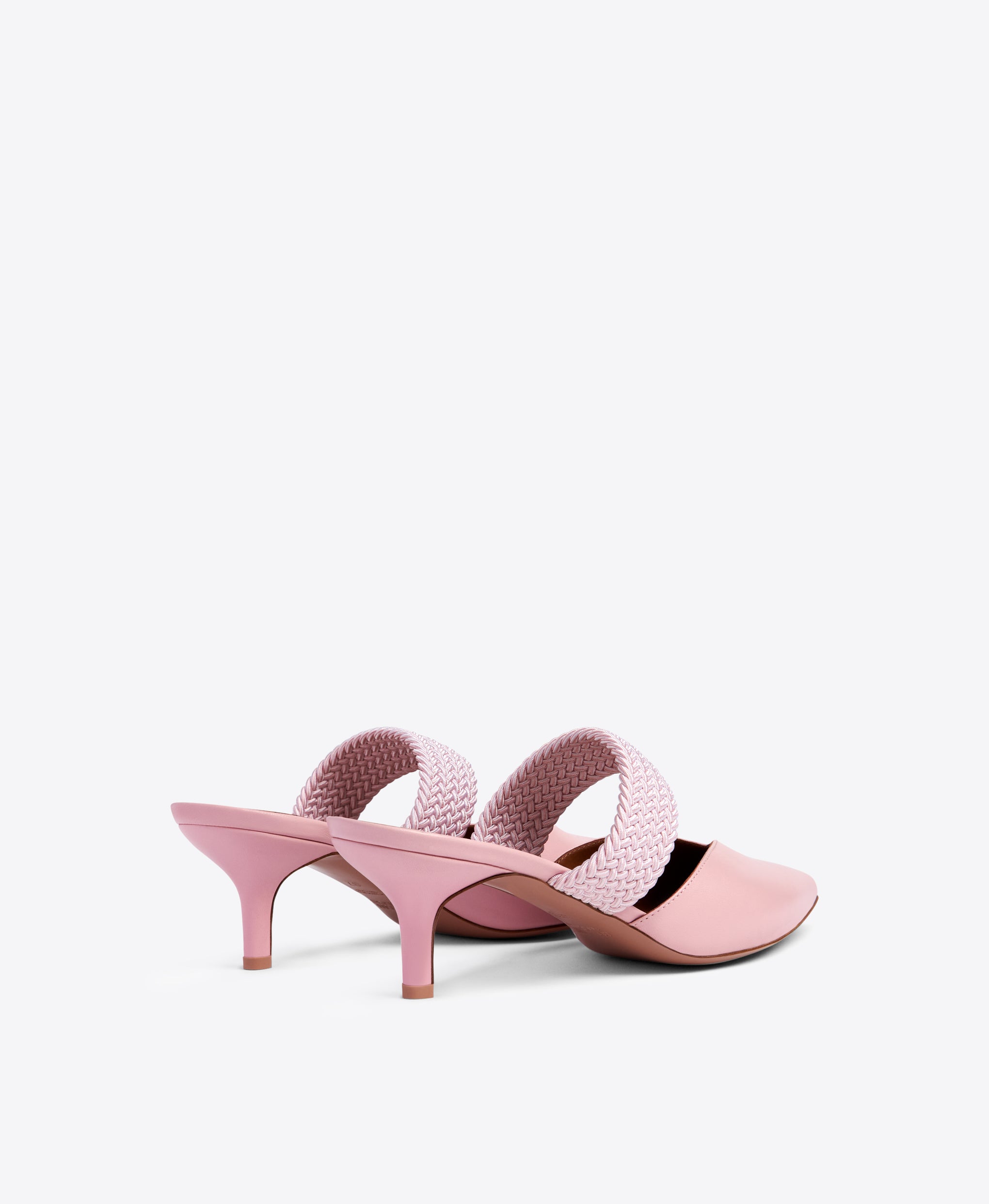 Malone Souliers Maisie 45mm Light Pink Leather Kitten Heel Mules