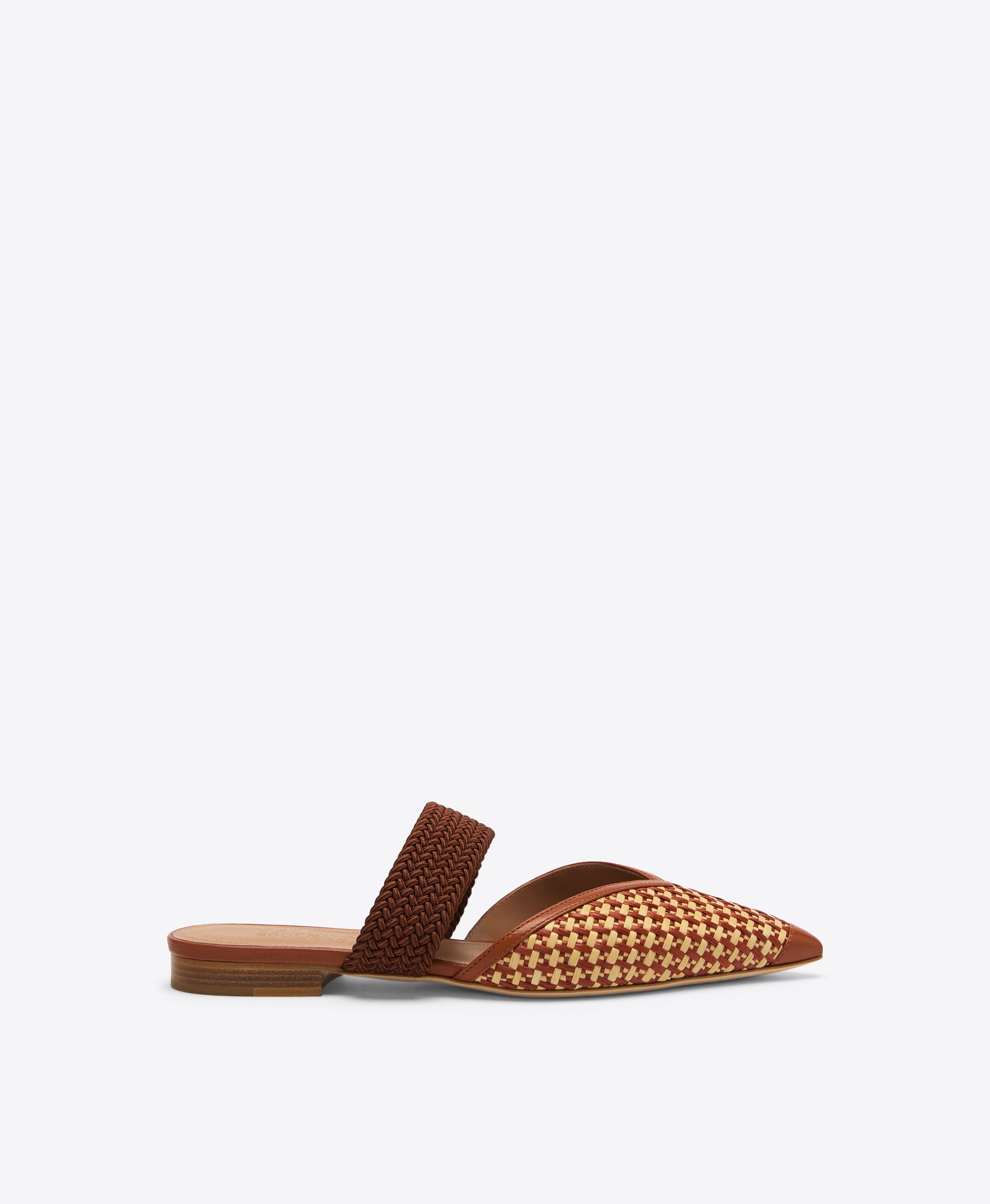 Manu Flat Tan Raffia Pointed Toe Flats Malone Souliers